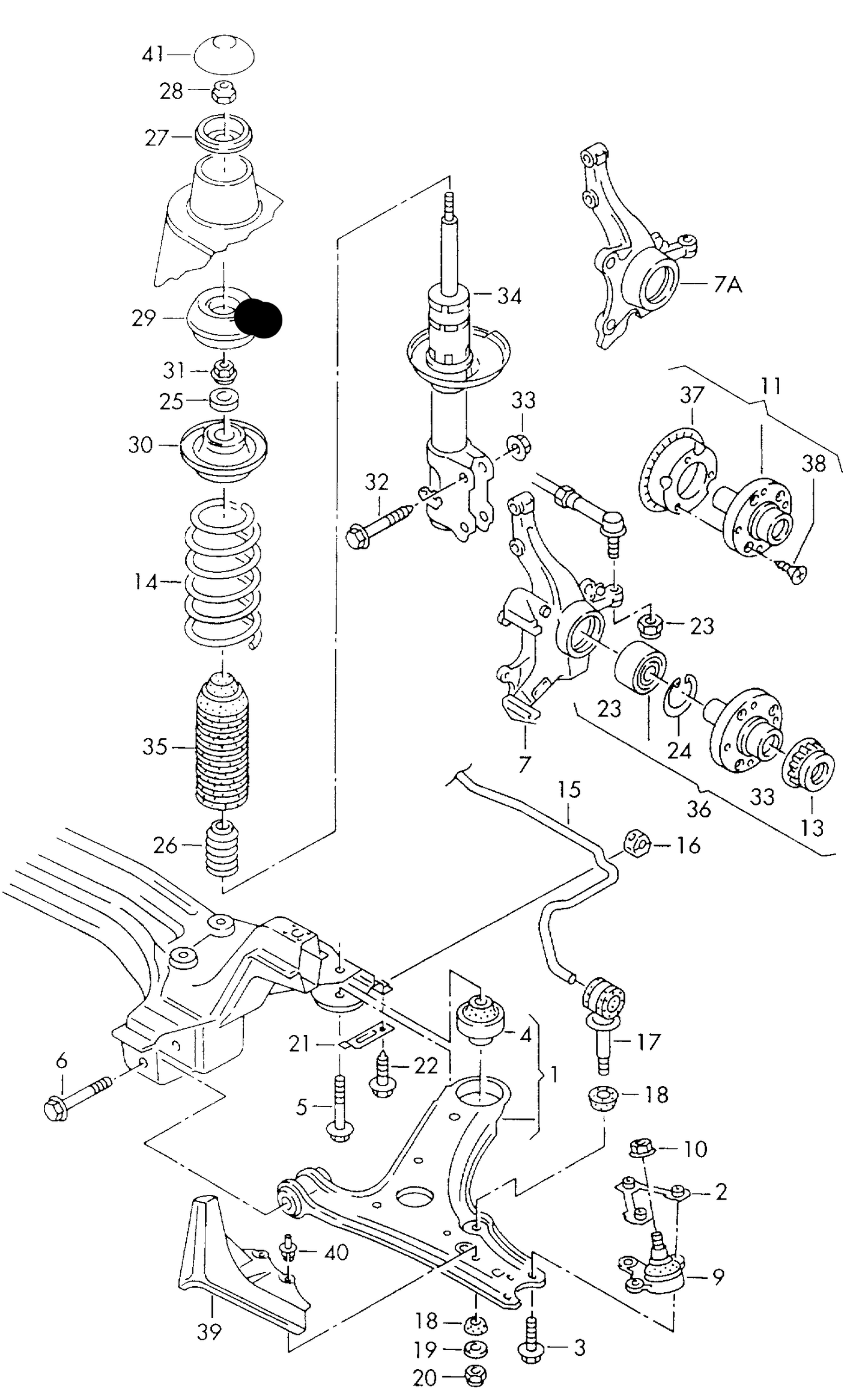 104003 Febi Front Top Strut Mounting Polo 6N 95>99