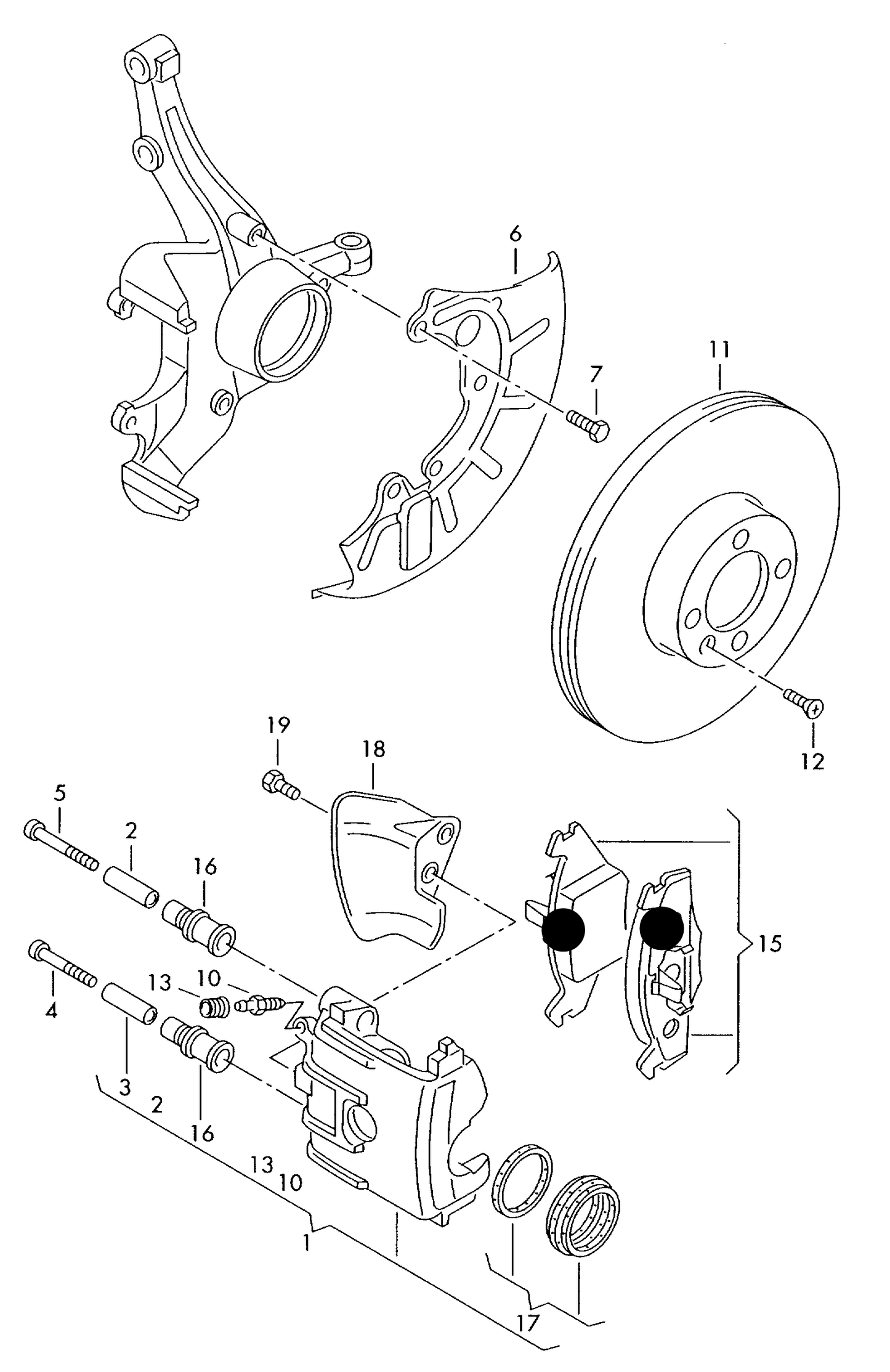 107237 Set of front Brake Pads w/o sensors Polo 1.0/1.2/1.4 8V w/o PAS 1995>2002 / Fabia 1.2/1.4 8v 2000>2007