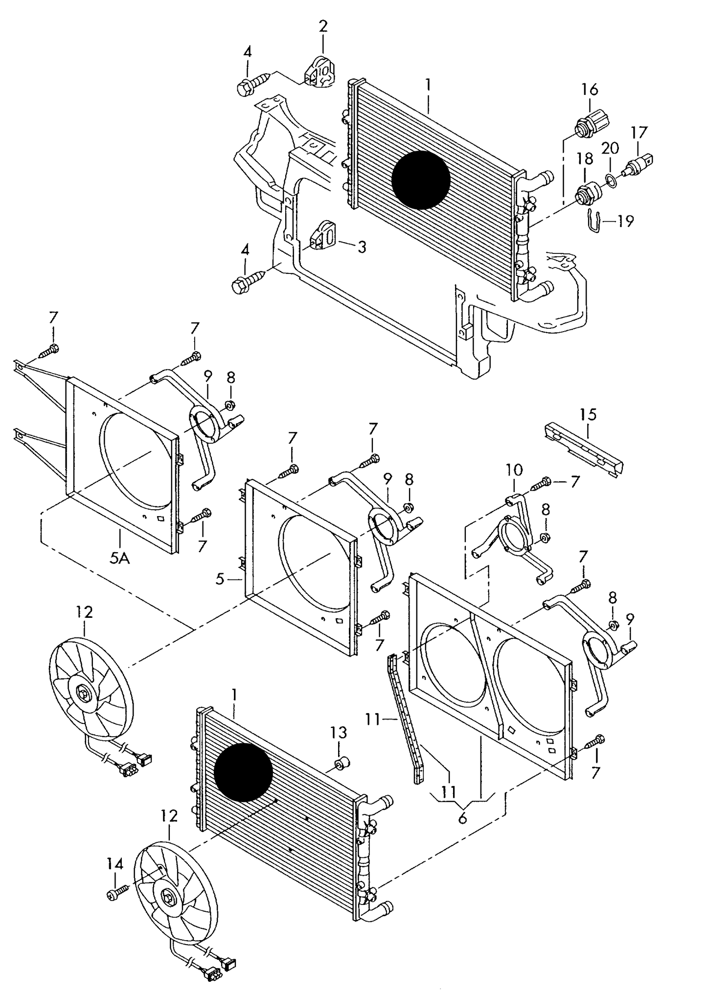 102725 OEM Radiator-673mm Golf mk2 with air-con