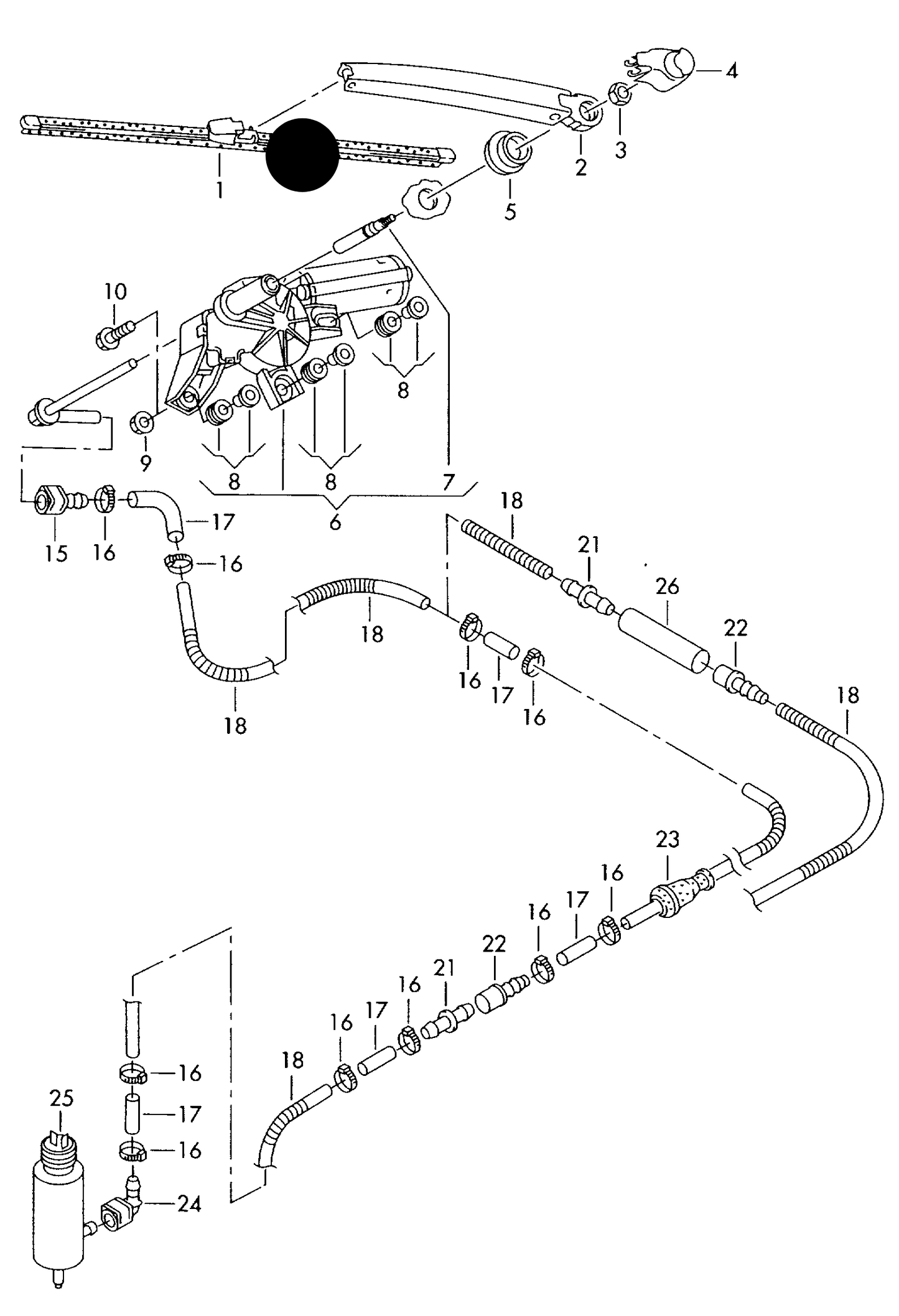 112382 Rear AERO Wiper Blade Polo 03>10/Golf mk5 04>