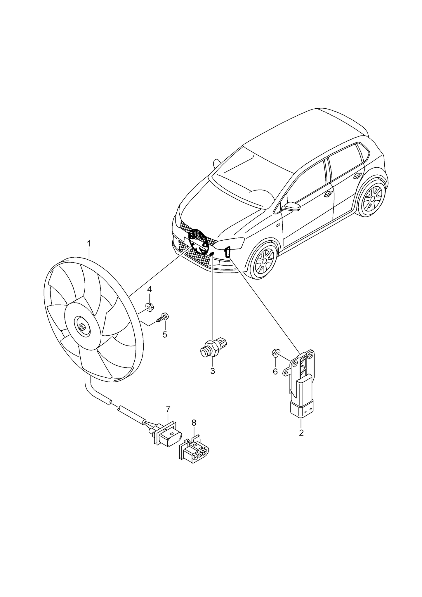121498 Radiator fan control unit for radiator fan individual parts 1,4 TDI/1.6 08.11.2010>>