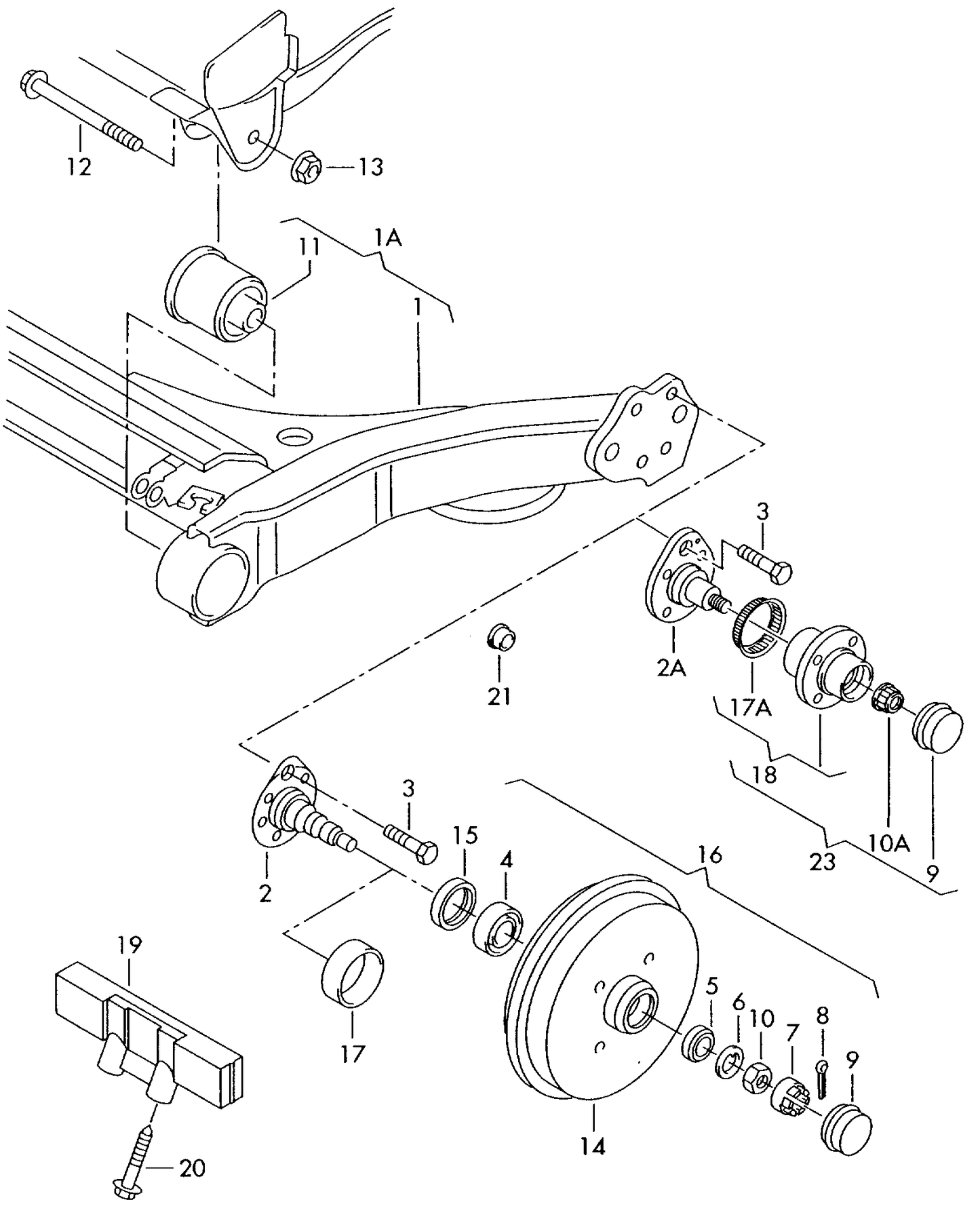 109701A VWB Rear Hub & Wheel Bearing Kit 70mm