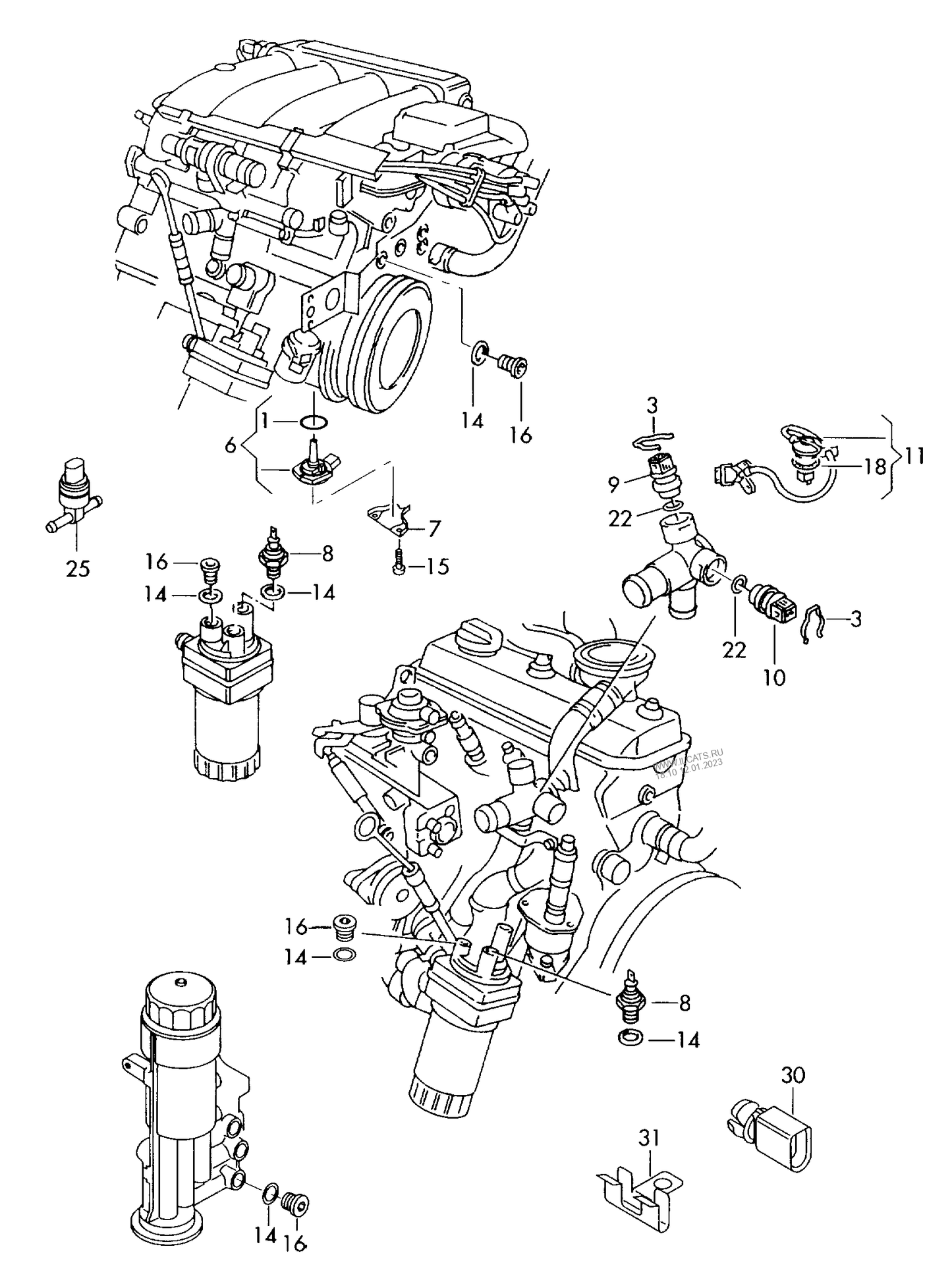 112100 HELLA oil pressure switch 1.2-1.6 BAR CBTA,CBUA, CDLC,CDLF, CDLG