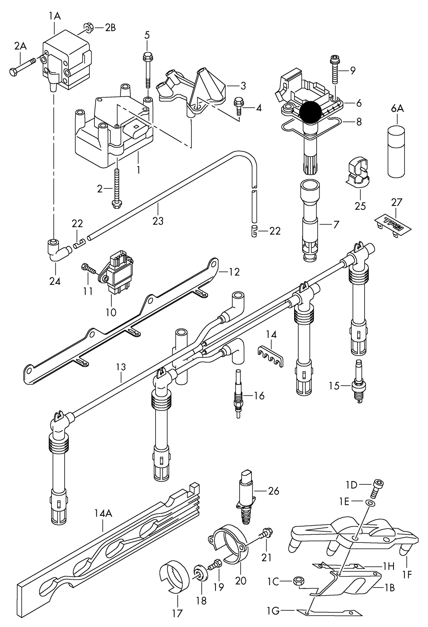 111310 Ignition Coil 1.8 AJH/ 1.8T AGU/A4/A6 1.8 AEB,AJL,APU, ANB /3.7 V6