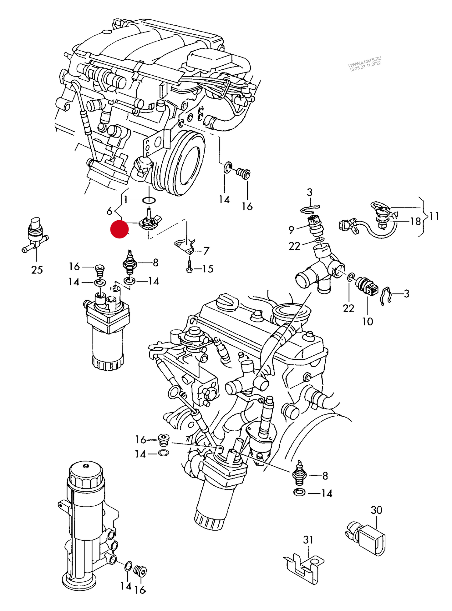 114246 OEM Oil level sensor with seal 3-pin