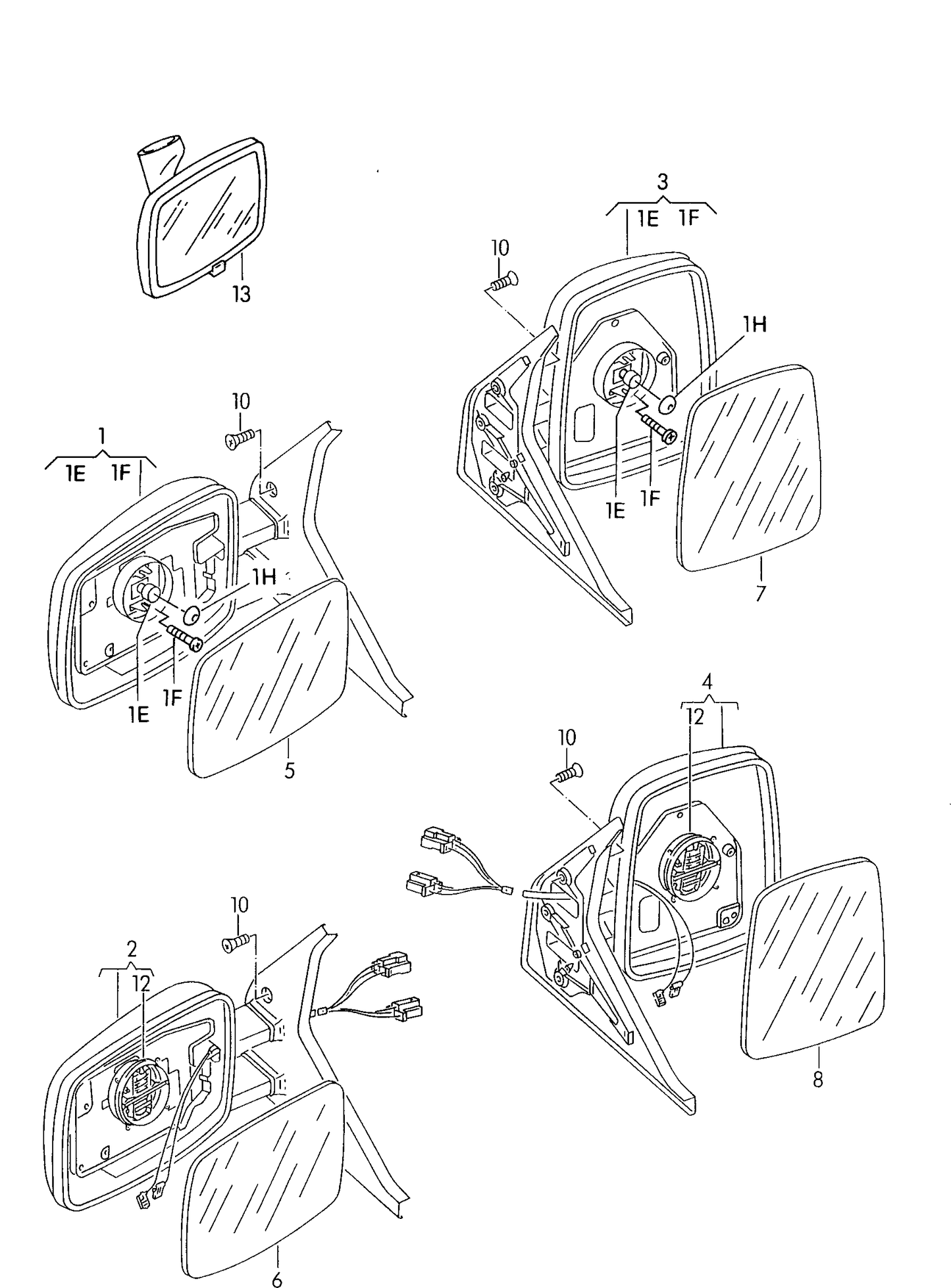 MG619L Aftermarket Mirror Glass-LH Electric/Convex T4 91>03