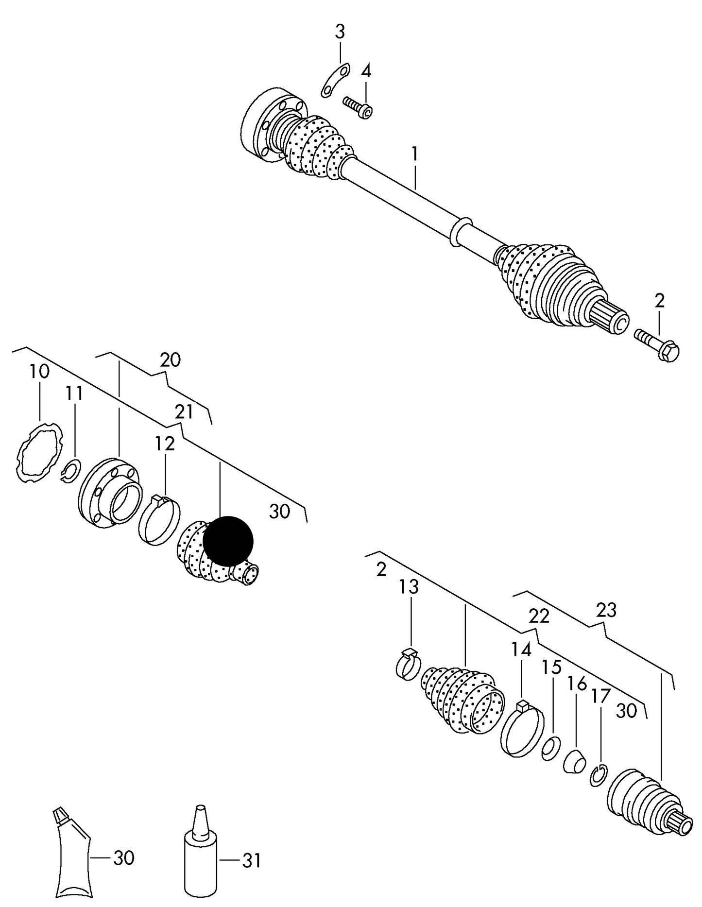 104078 CD-Continental Inner C/V Boot Kit Including metal cap T4 (70/7D) 1991>2003