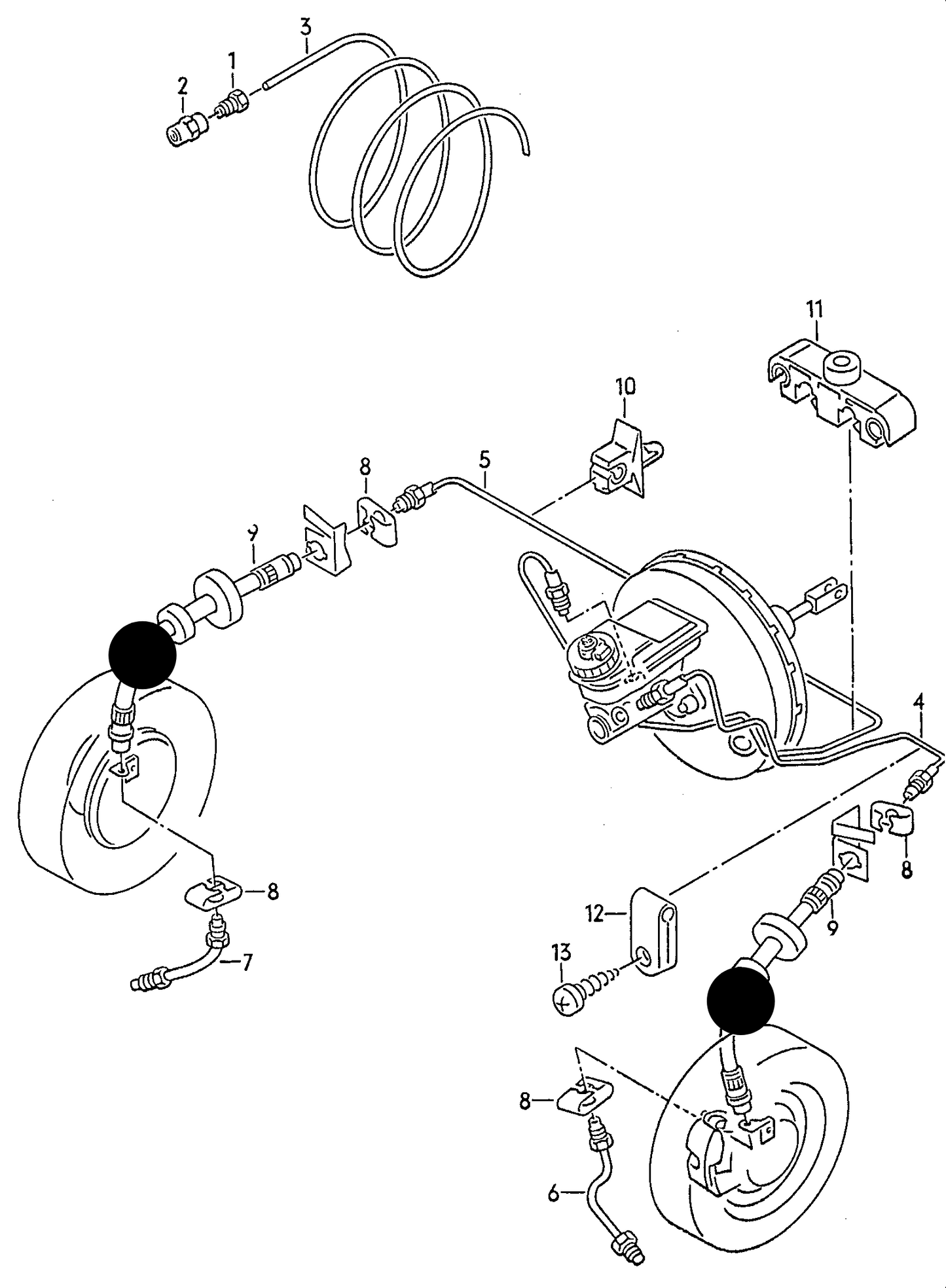 108914 Front Brake Hose 370mm T4 96>03 PE-2E2 Braking systems