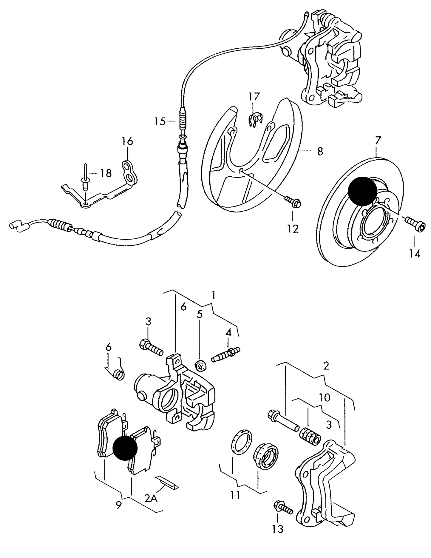 108915KP1 Rear Solid Brake Discs & pad set incl sensors 280x12mm T4 (7D) 1999>2003 15" PR-2E2