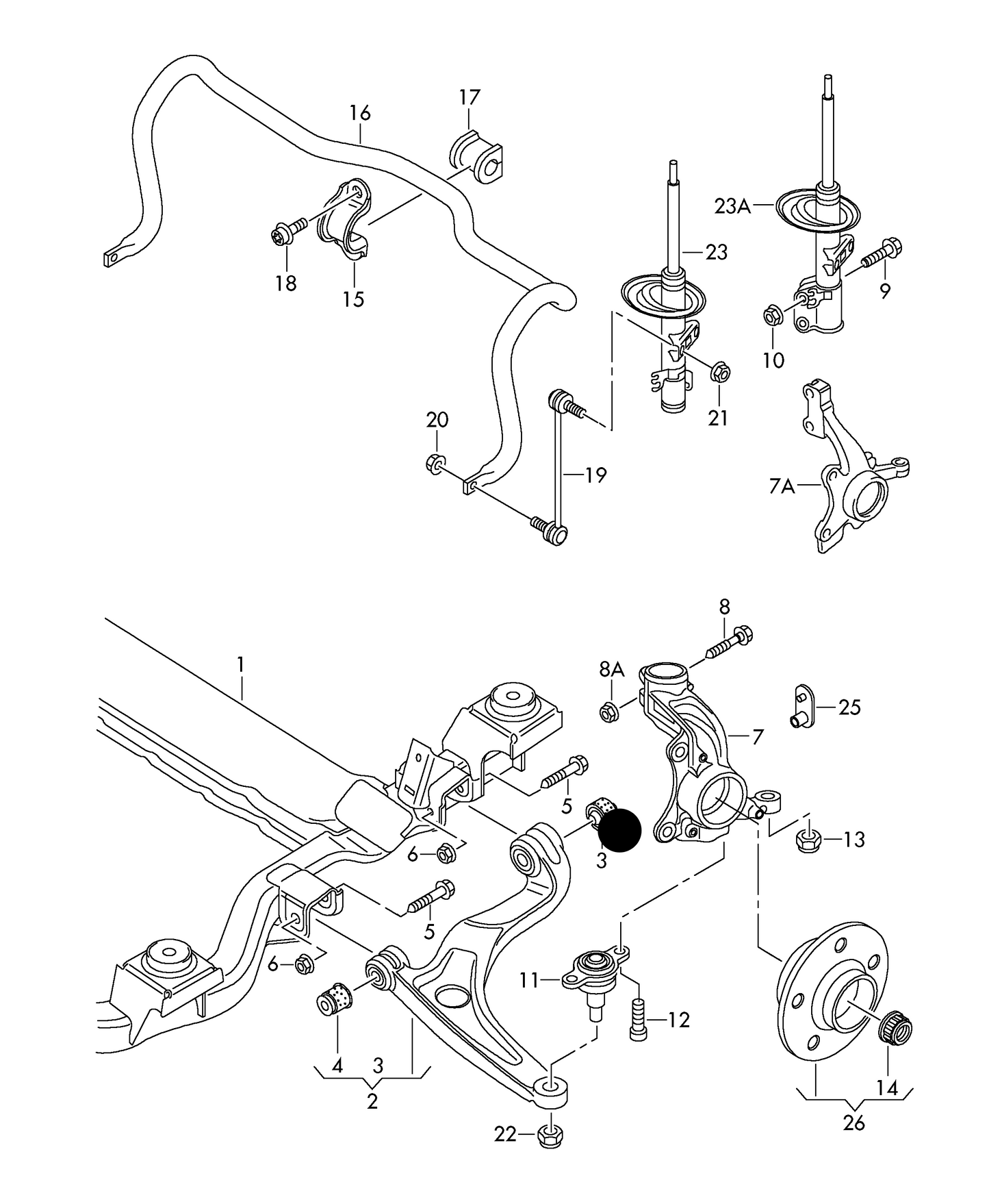 113372 Front Wishbone>Rear Bush T5 7H/7H/7E 03>15 T32 only PR-OWR