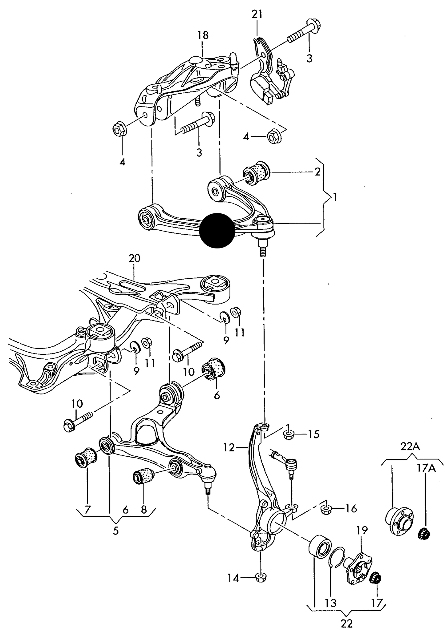 111991 Birth Front Upper Wishbone LH/RH Touareg 03>/Q7