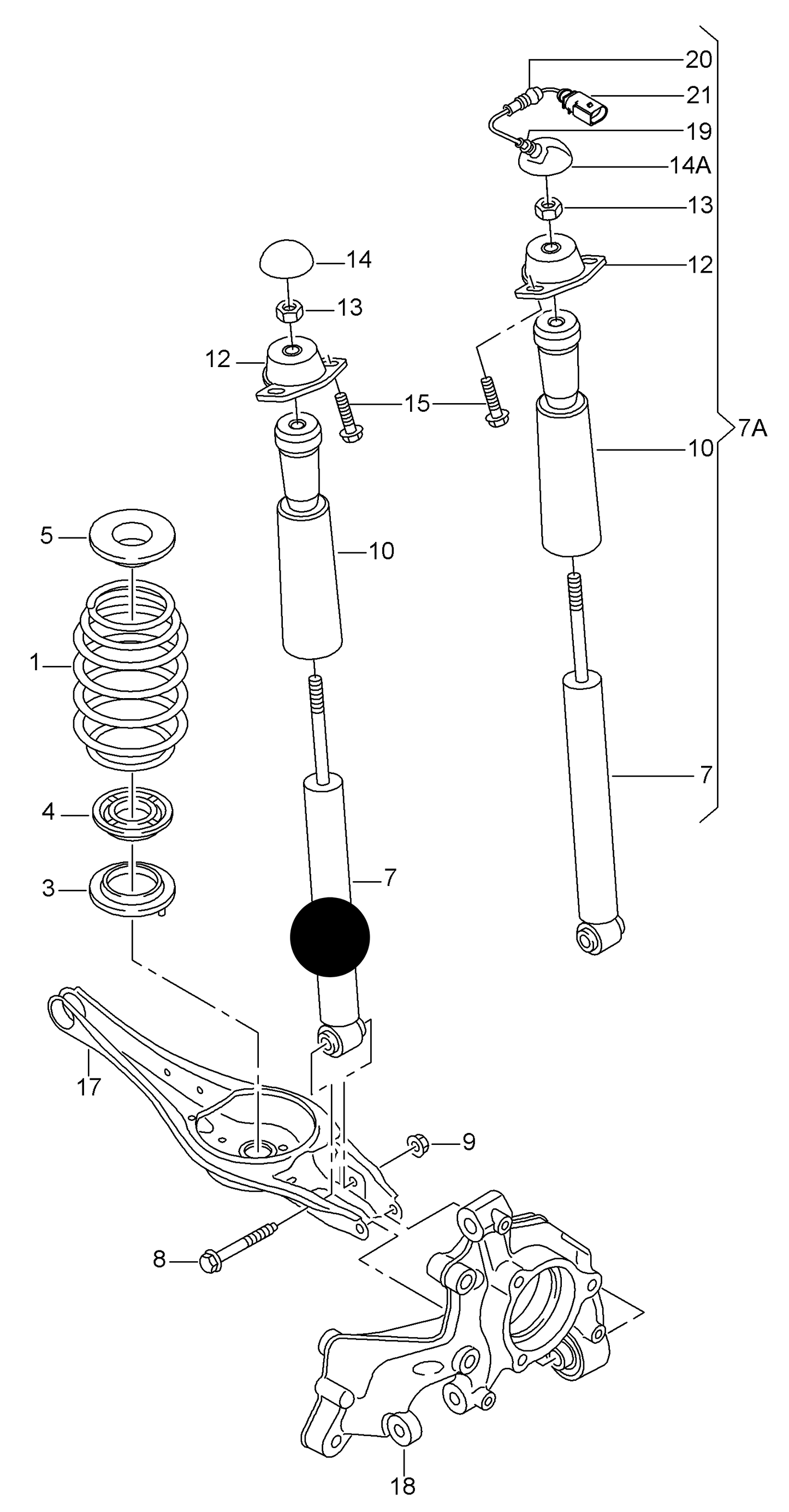 104813 Rear GAS Shockabsorber VAG 2013> PR-1JA,PR:1JC+0YD, 0YE,0YF,0YG, 0YH,0YJ,