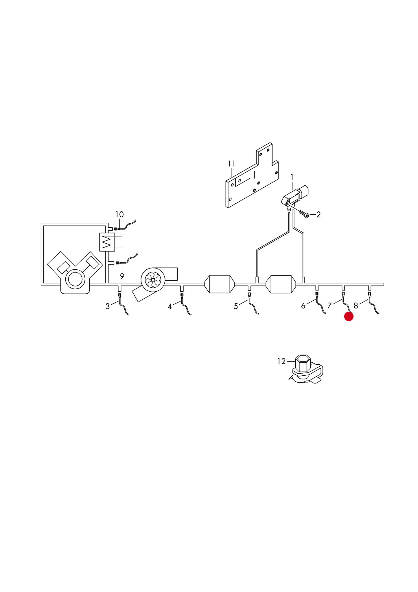 197493 NOX sensor with control unit NOx catalytic converter 1000mm 5 pin 2.0/3.0TDI