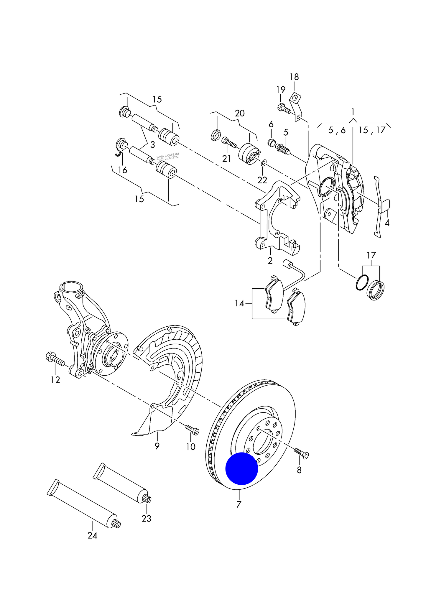 110417 Pair of Front Vented Brake Discs-345x30mm 2.0T/S3/3.2 V6 270bhp PR-1ZK,1LM