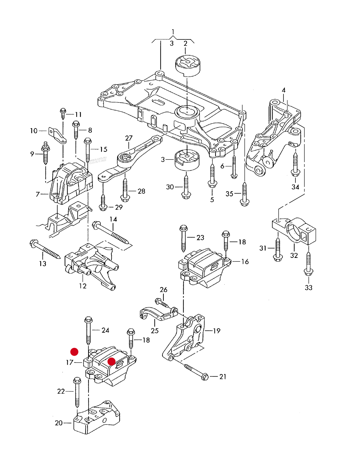 110130 L/H Engine Mounting 4motion+ CAYC,CBDC, CBAB,CFFB