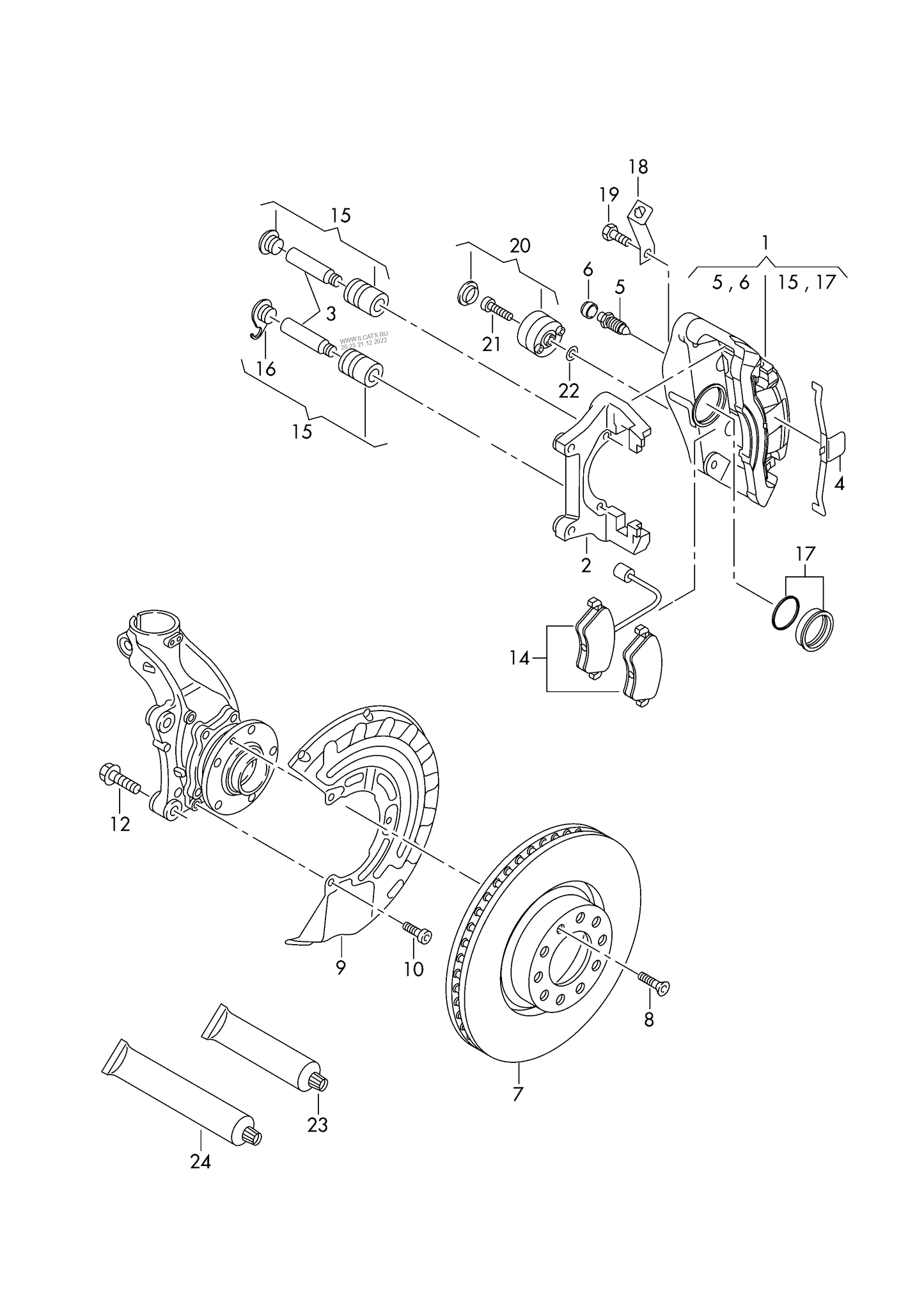 110085C Set of TRW Front brake pads 270bhp PR-1ZK