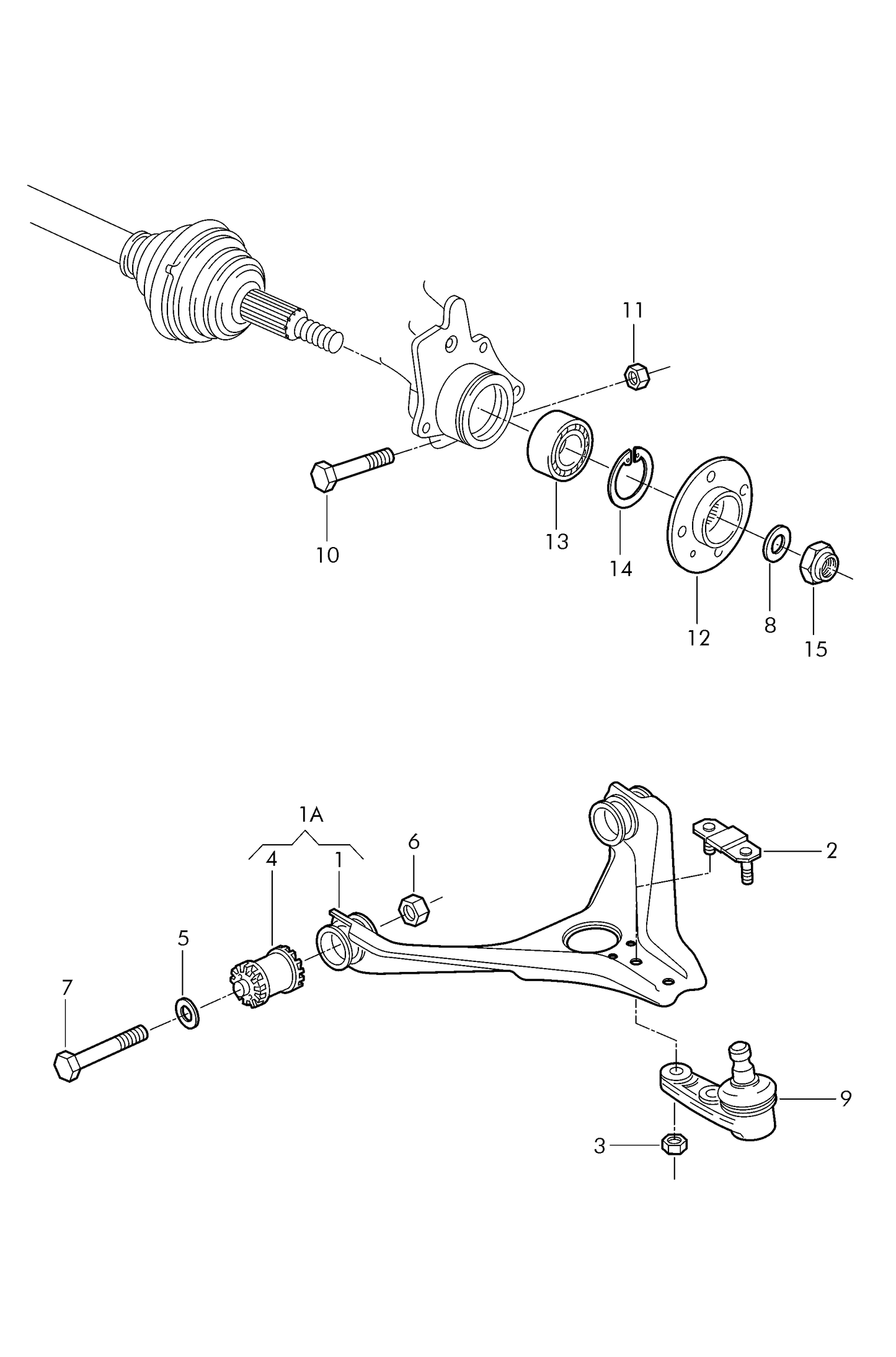 104378 Front Control Arm-Left Audi 80 (8C) 92>96 4cylinder