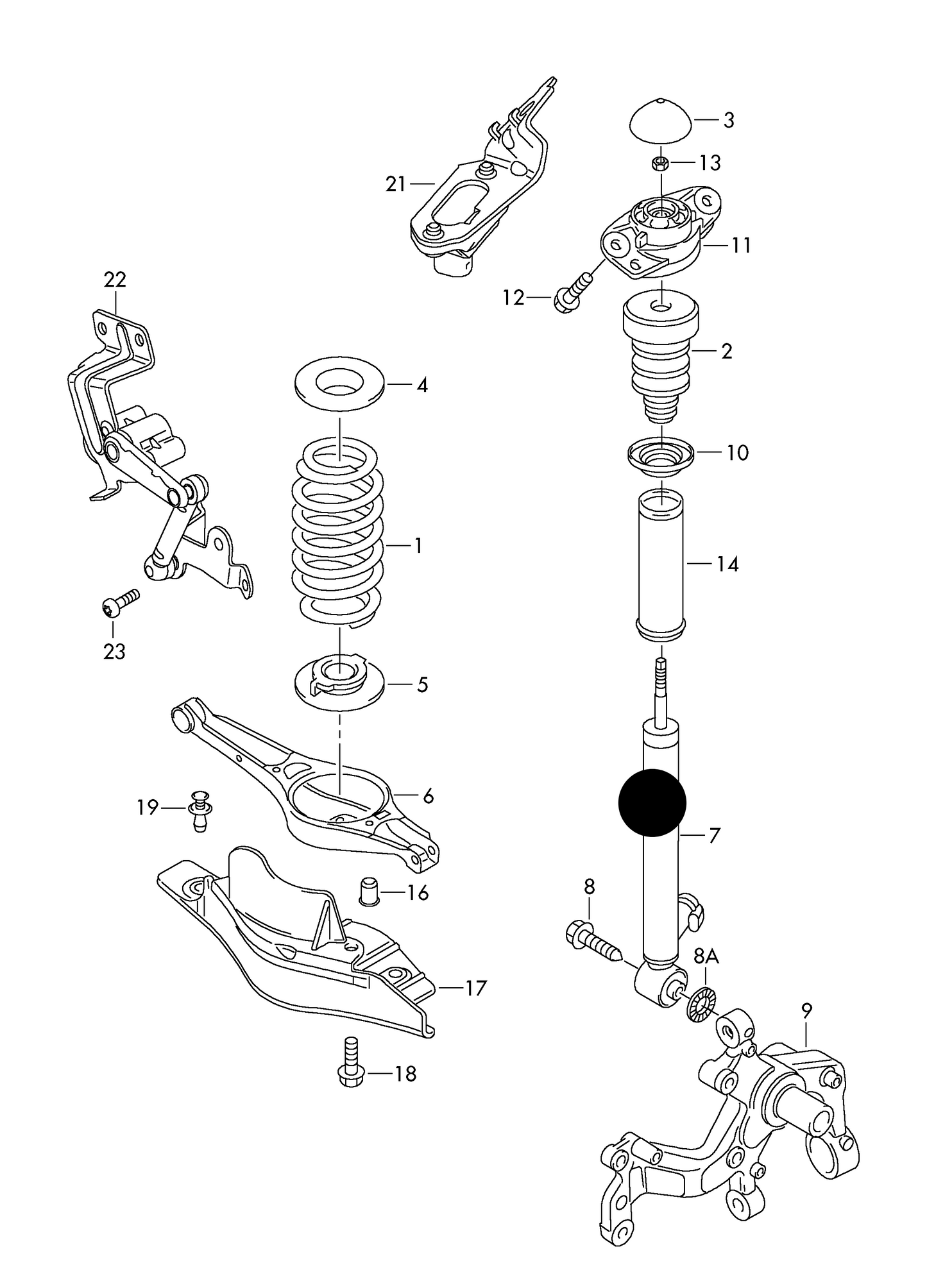 344807 Rear GAS Shockabsorber Audi A4 01>08 Std PR-1BA+4P2 ESTATE Chassis Extra Load Susp