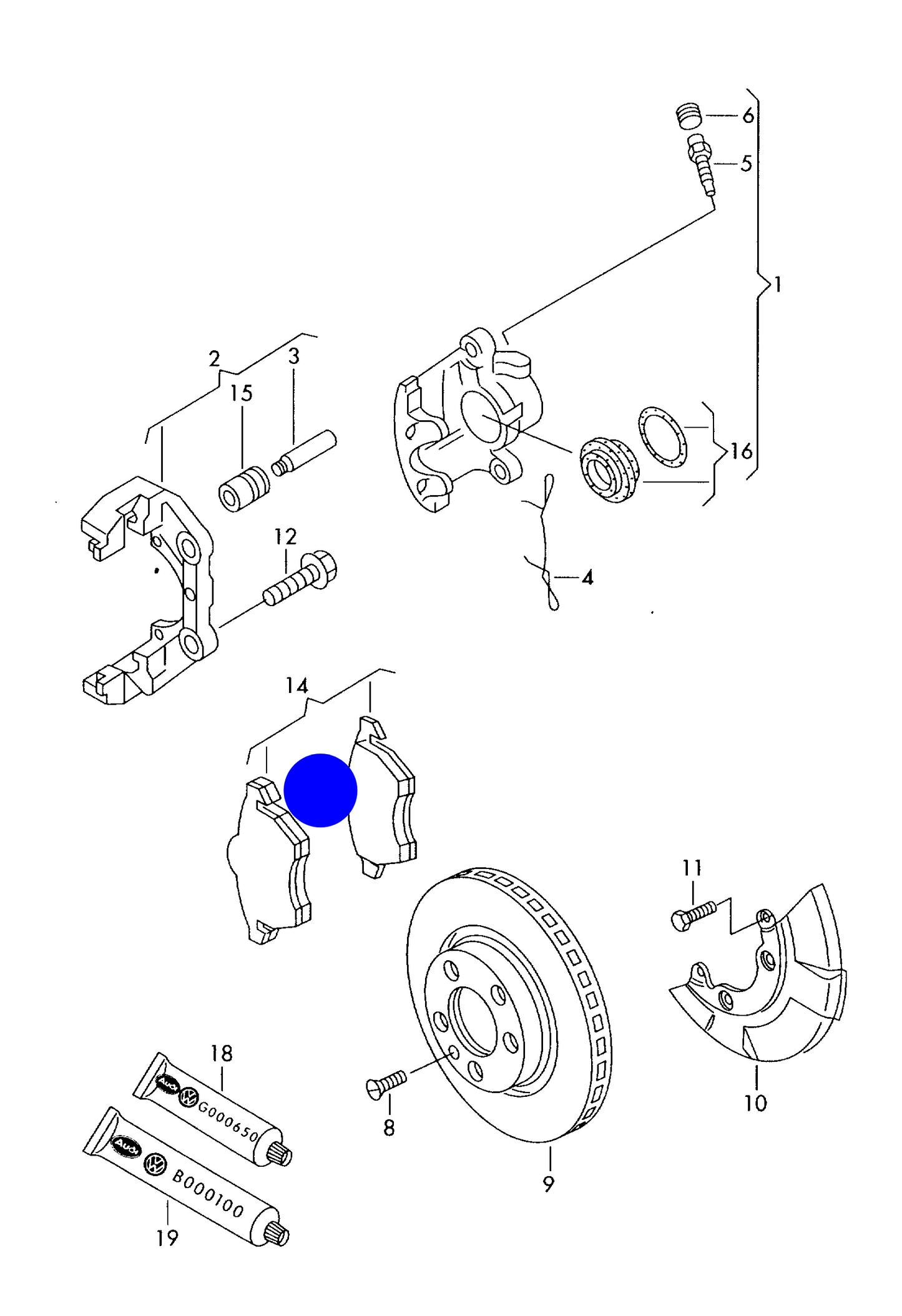 109469 Front Brake Pads with sensors 1.8T/V5/V6/1.9TDI 130BHP