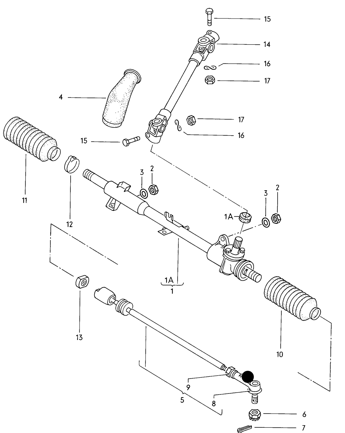 102612 Febi Steering Tie Rod for Non-Power Steering: Golf Mk1 (1975-1983), Caddy Mk1 (1983-1992), Scirocco (1974-1992), T25 RWD