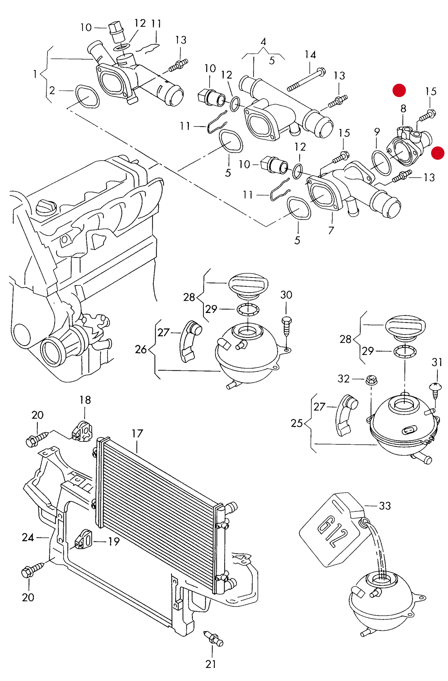 107309 Firstline Coolant Flange>End of HD 1.9D/1.9TD/2.0 without supplementary heater