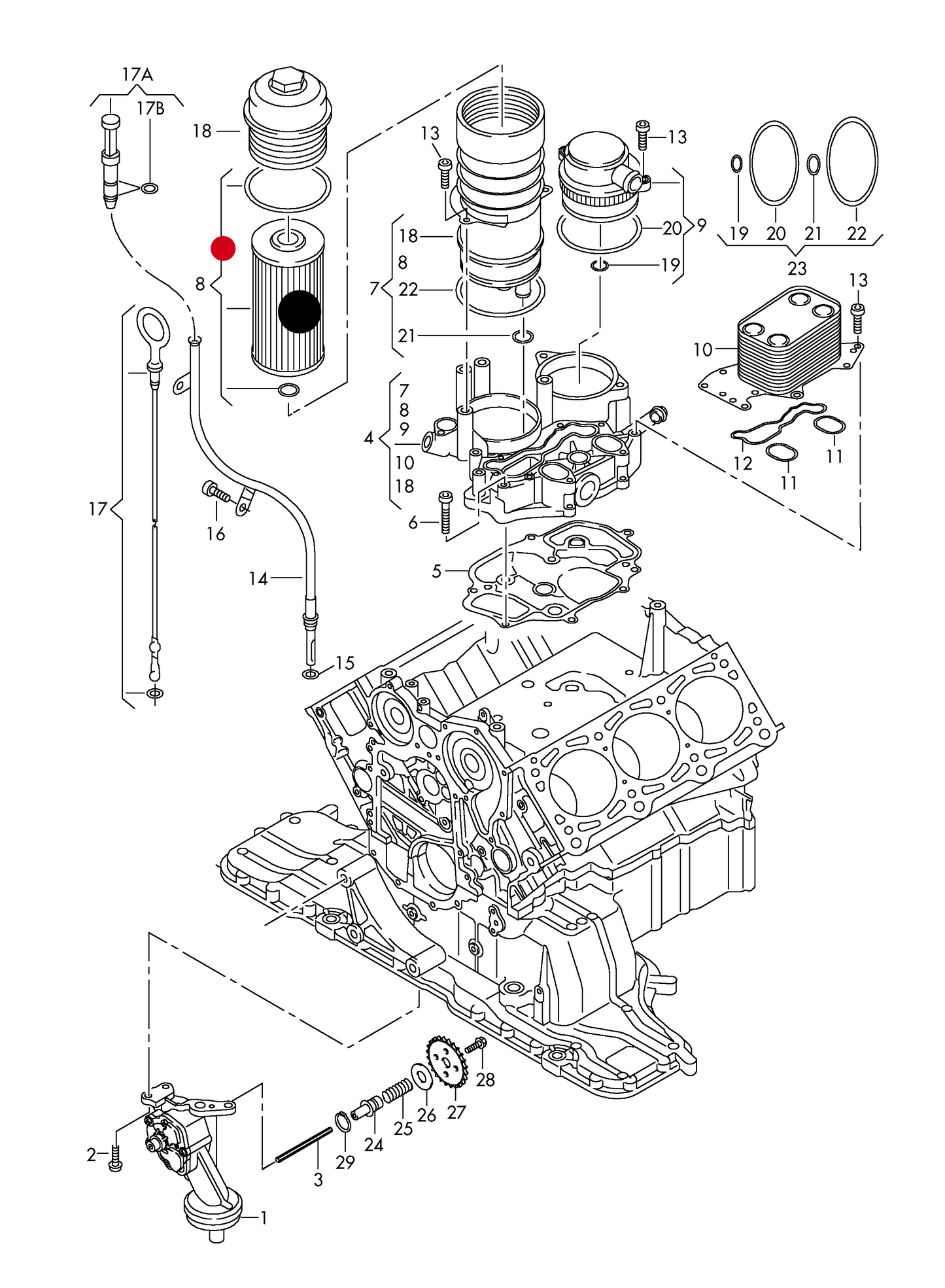 110459 Oil Filter Various VAG 2.7TDI/3.0TDI engine 03>08 including 6-cylinder/ diesel eng.+ BKS, CAMA,CAMB, CAPA