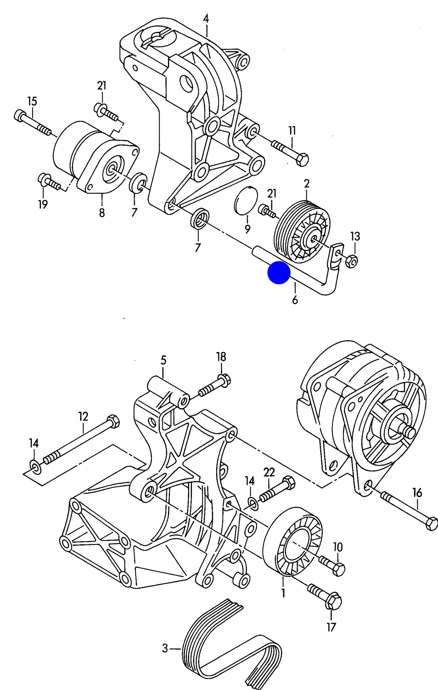 115094 Topran Alternator Tens.Lever M6