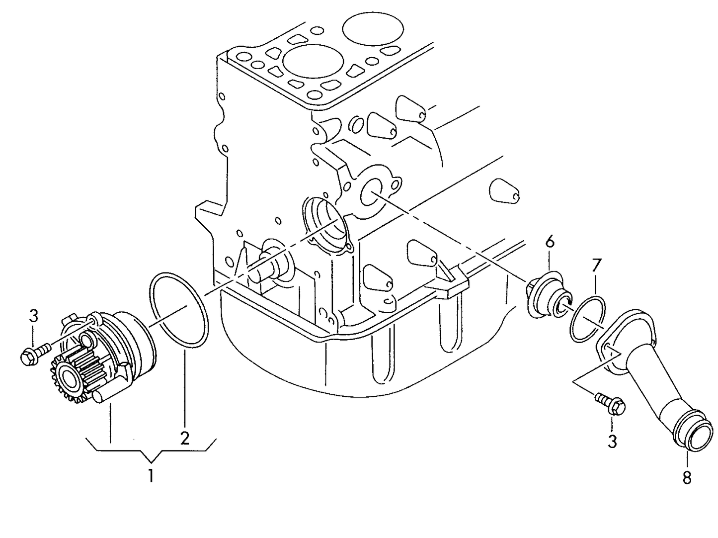 108187 Coolant Flange>Thermostat Cover 1.9TDI AGR,AHF,AGP, ALH,AQM,ASV
