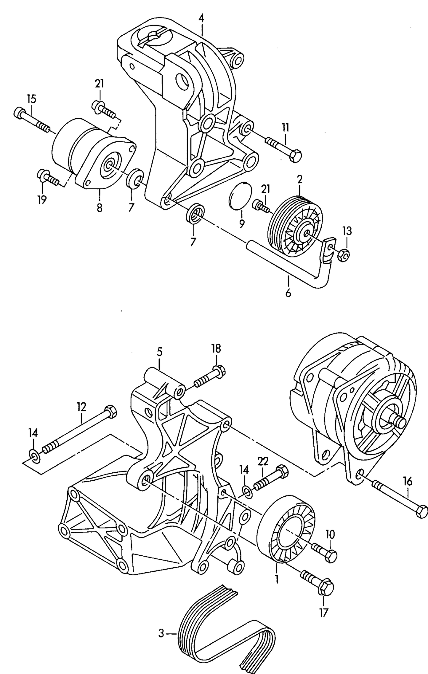 109868 (6PK1715) Ribbed belt F >> 70-S-071 871* 5-cylinder: ACU