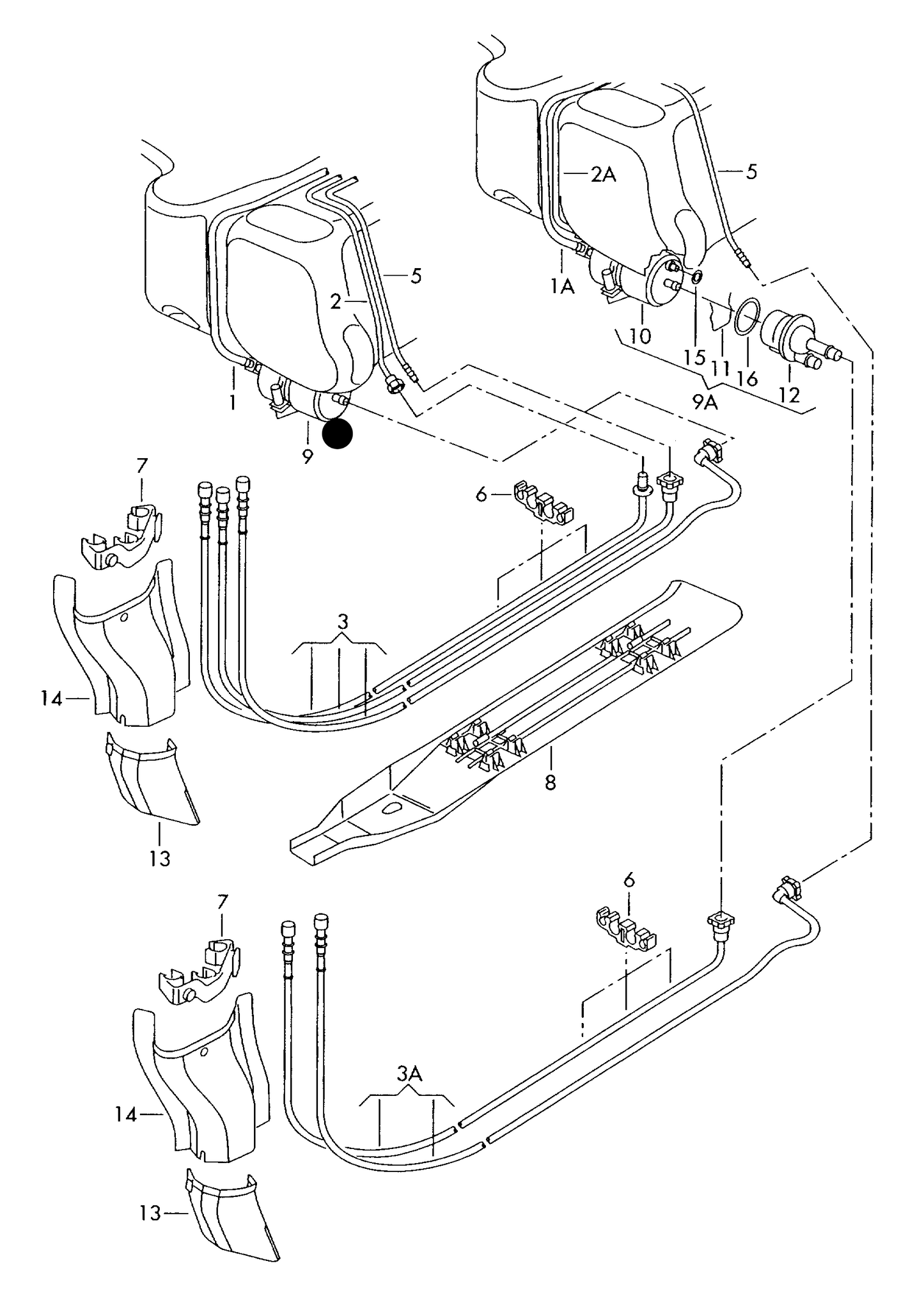 107693 Fuel Filter without pressure regulator Mid 1997> (2-hose connection)