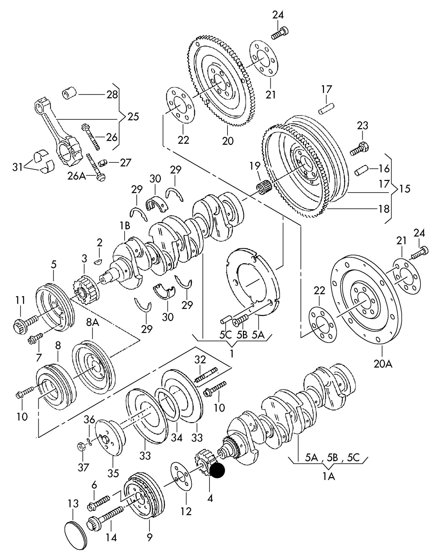 100295 Febi Crankshaft Timing Gear 22 teeth DIESEL:JK, T-DIESEL:RA, SB,1Y1AAZ