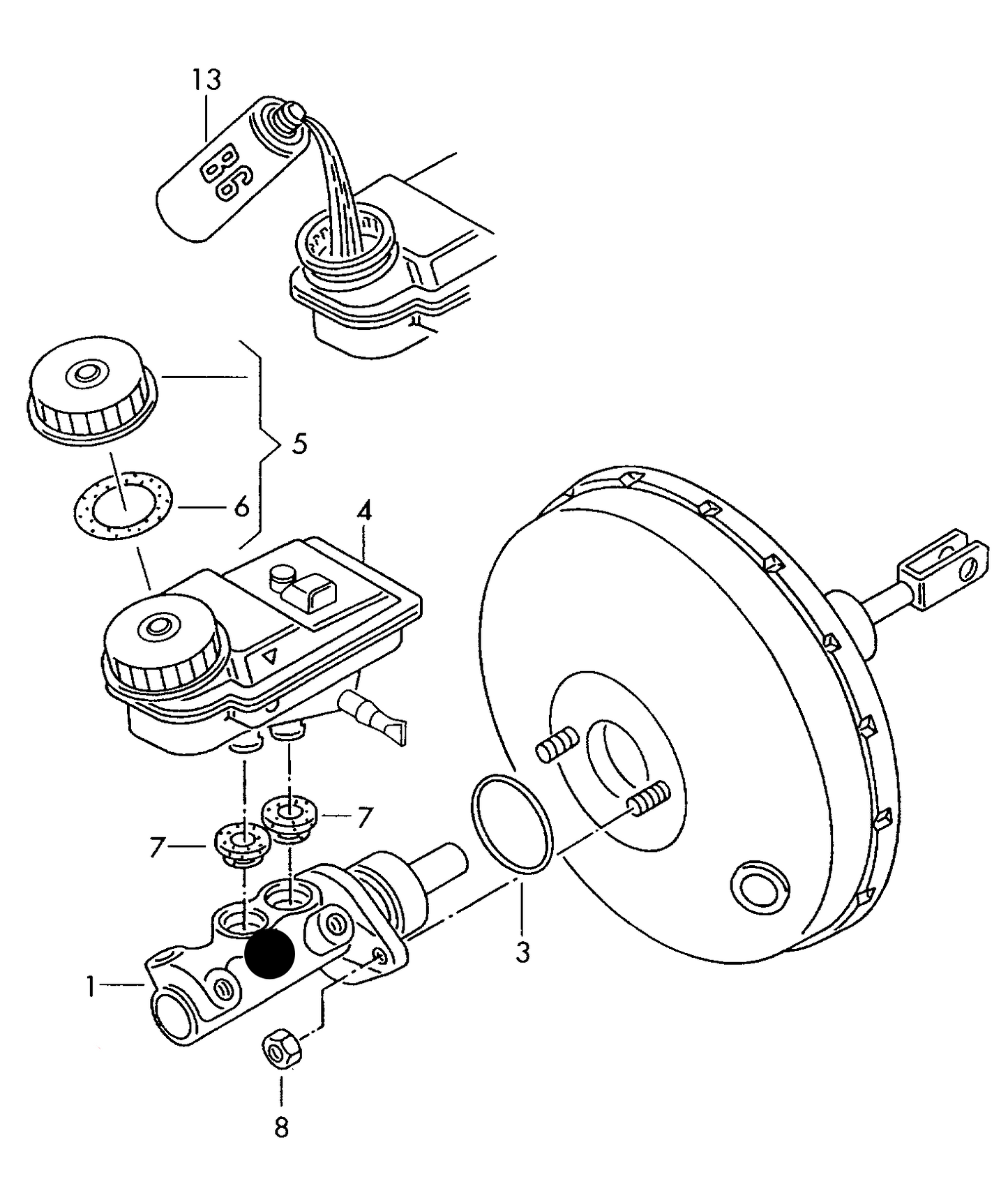 110041 TRW Brake master cylinder for vehicles with anti-lock brake system and electronic diff. w/ lock act. -abs/eds- 25,4MM 2XM12 /PR-1LU,1LB
