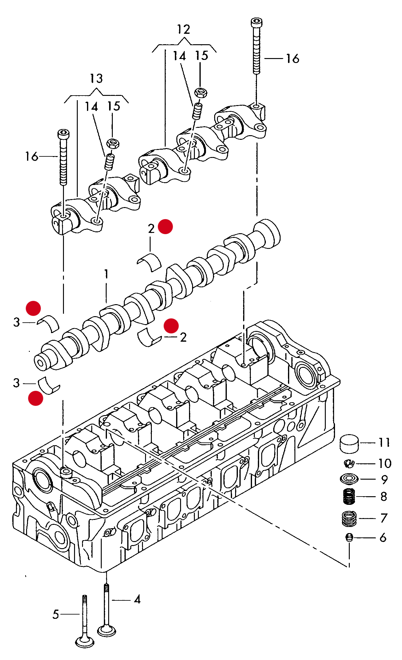 N181670 KS Camshaft bearing set of 10 BDJ,BST,BJB, BSU,BLS,BMM