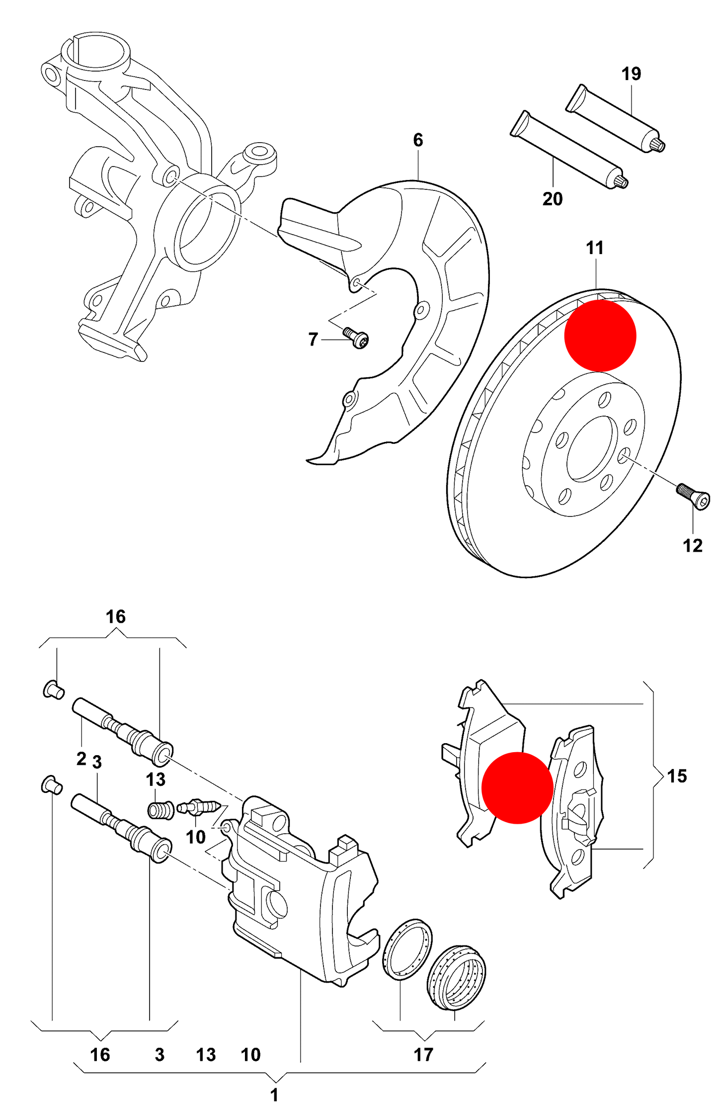 107680KP1 Set of Genuine Eurorepar Front Discs 256mm & set of Pads with sensors 1.4/1.6 16V/1.9SDI