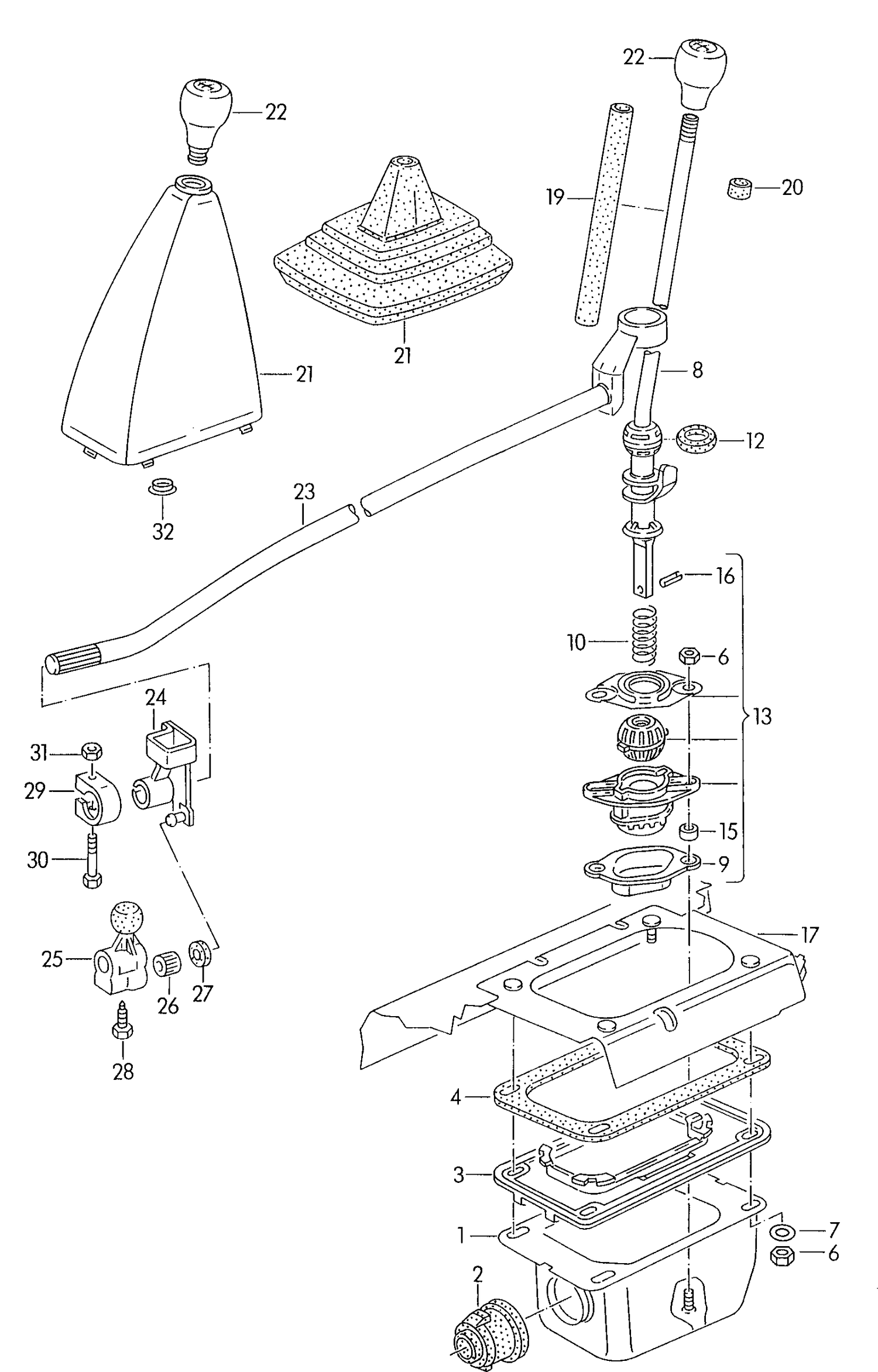 046-000 VW Polo 1985>1994 Gear selector mechanism