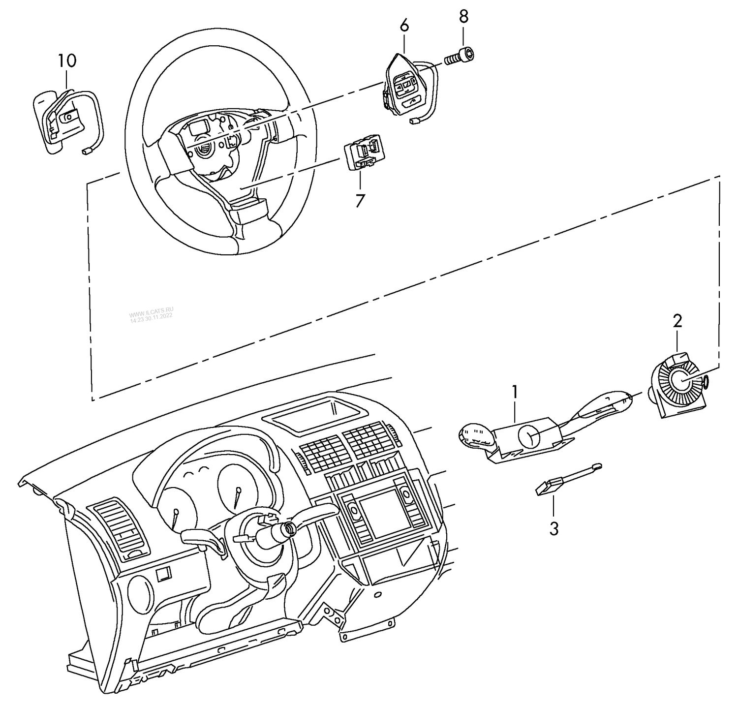 953-050 Polo 6C 2013> steering col. combi switch