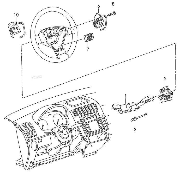 953-050 Polo 6C 2013> steering col. combi switch