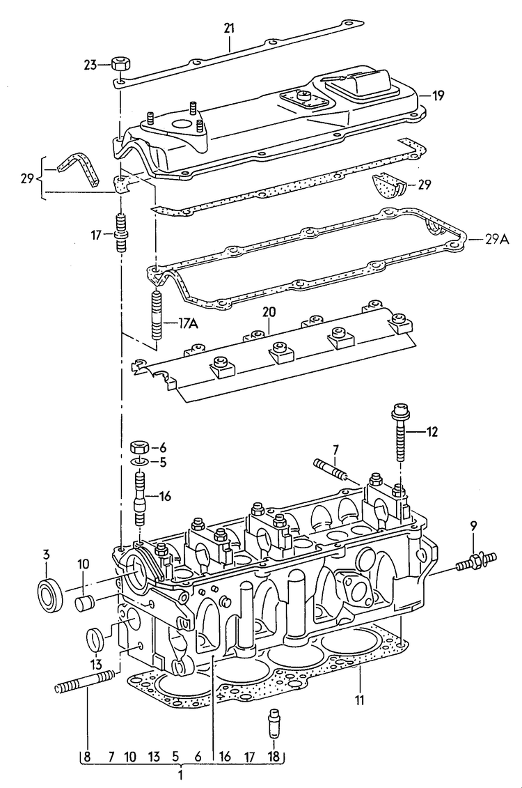 103-040 T4 7D 2.0 cylinder head 4-cylinder
