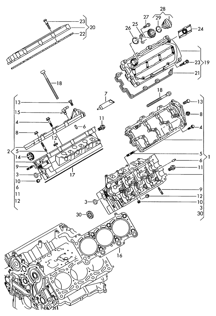 103-062 Touareg 7L cylinder head cylinder head cover 6-cylinder+ diesel eng.+ BKS,BUN,CASA CASB,CASC, CATA