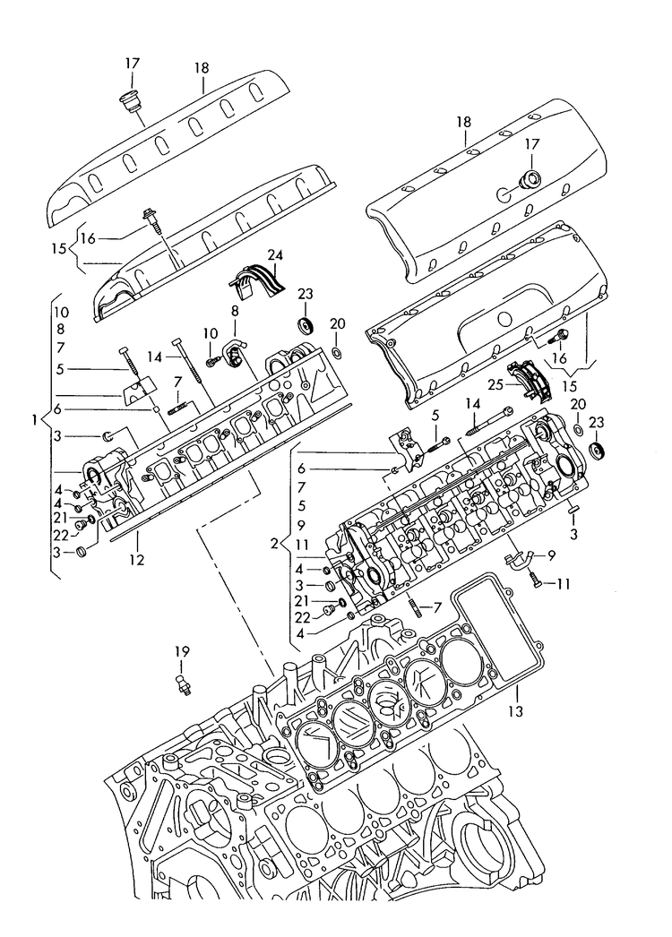 103-067 Touareg 7L cylinder head cylinder head cover 10-cylinder+ diesel eng.+ BLE,CBWA