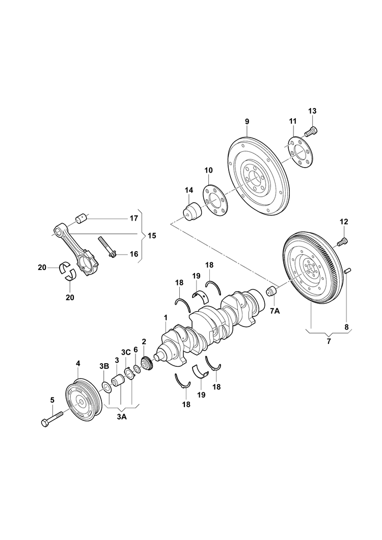 105-010 Golf mk5 crankshaft conrod bearings 1.4/1.6 ltr. 16V BLN,BLF,BLG, BMY