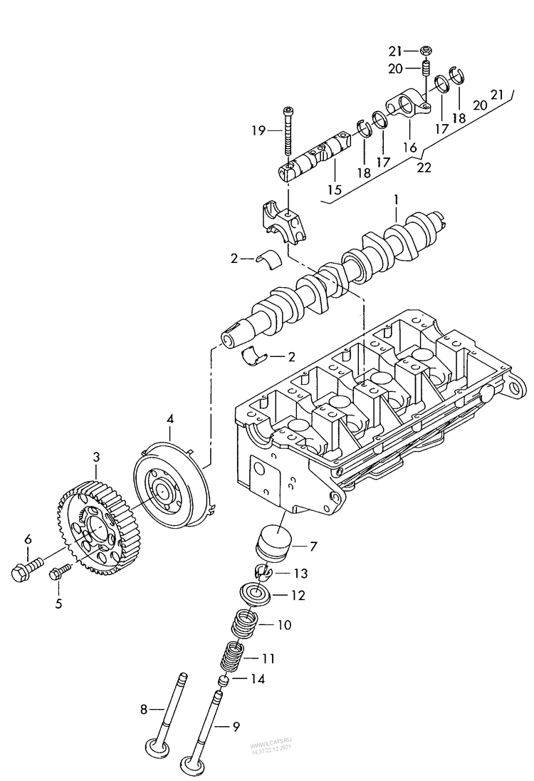 109-020 G5 camshaft, valves 1.9/2.0ltr. diesel eng.+ BDK,BRU,BXF, BKC,BXE,BLS, BMM