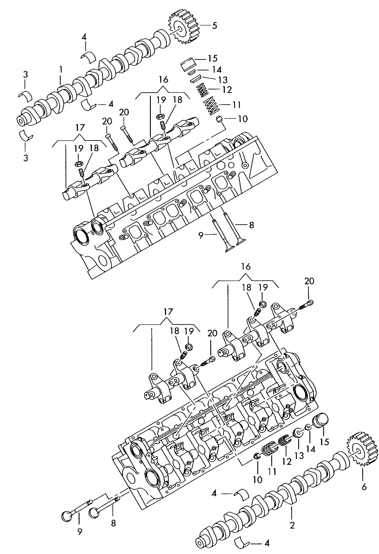 109-045 Touareg 7L camshaft, valves 5.0 10-cylinder+ diesel eng.+ AYH,BLE