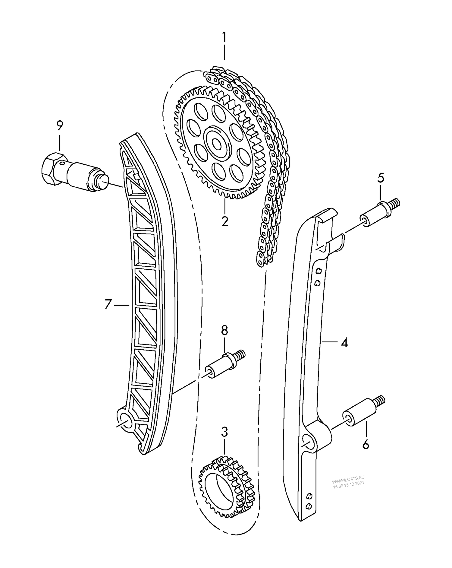 109-057 Polo 6R timing chain timing case 4-cylinder+ CBZB,CBZC 1.2 ltr.