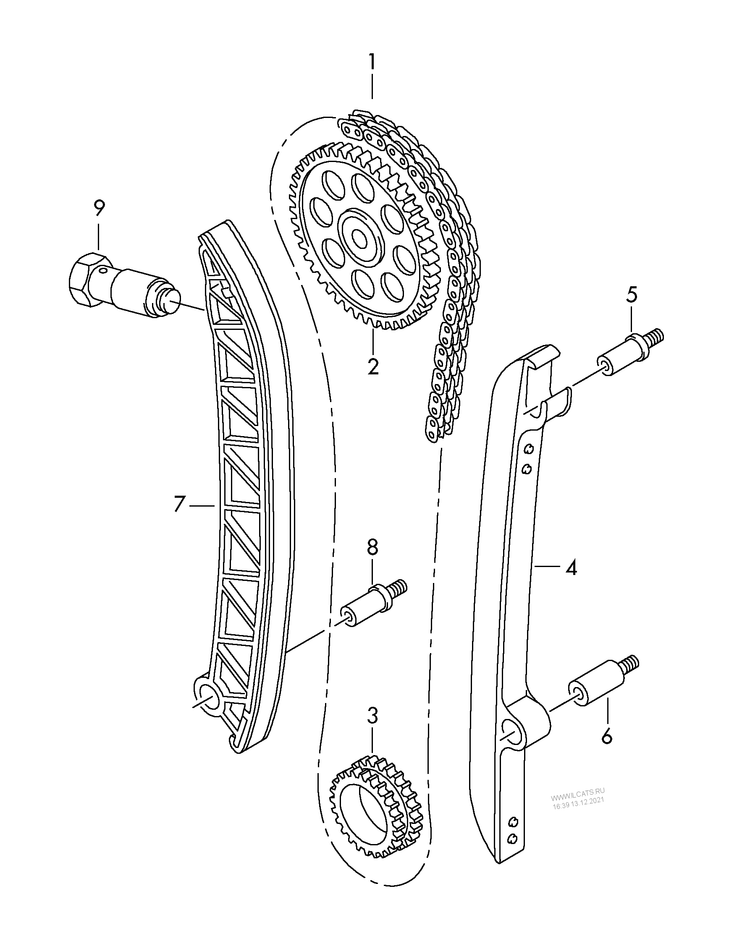 109-057 Polo 6R timing chain timing case 4-cylinder+ CBZB,CBZC 1.2 ltr.
