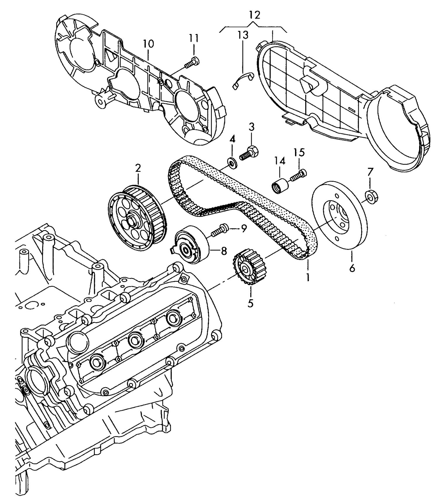 109-092 Touareg 7L toothed belt toothed belt guard  3.0 6-cylinder+ diesel eng.+ BKS,BUN