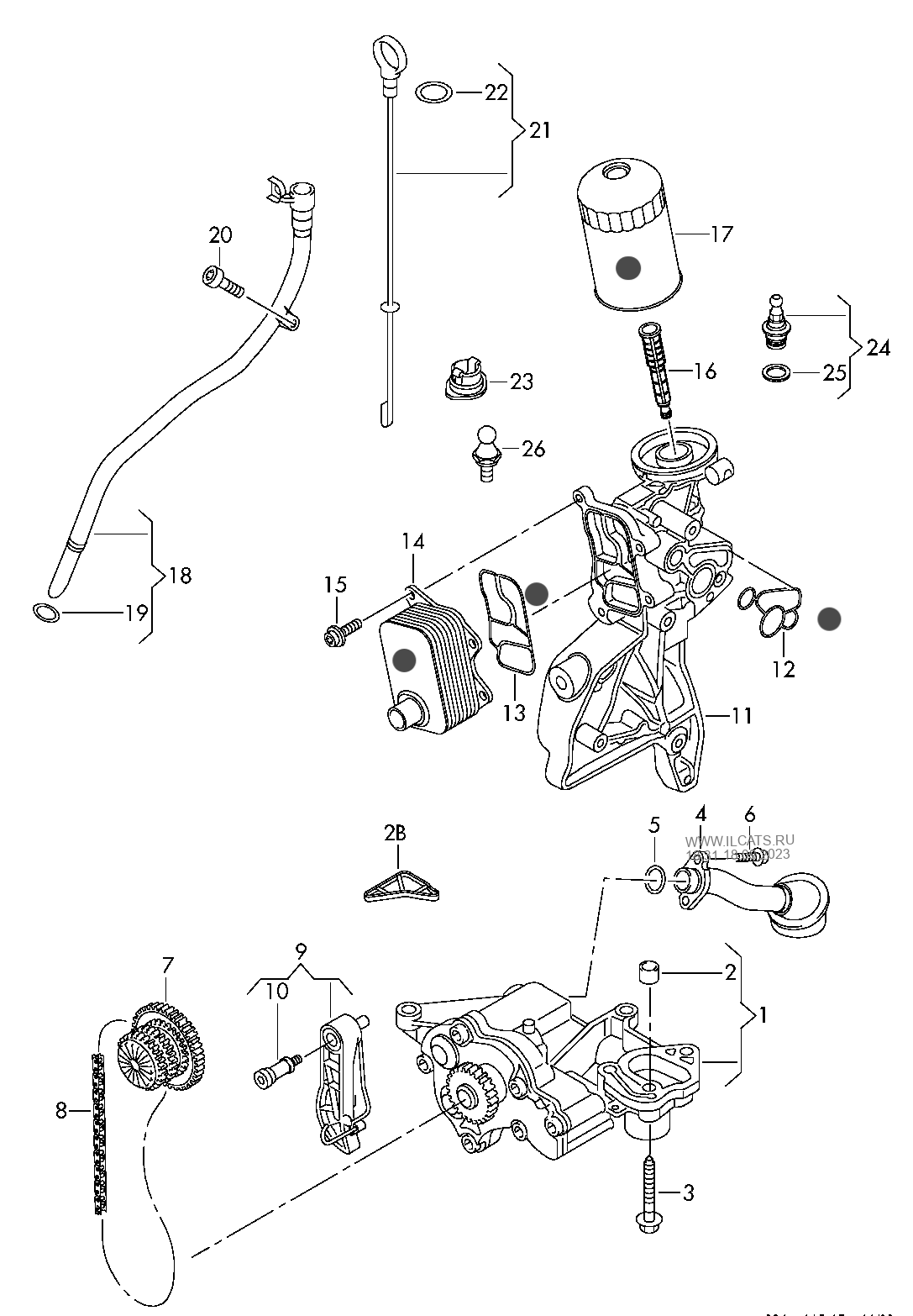115-015 Tiguan oil pump oil cooler oil filter oil dipstick petrol eng.+ CAWA,CAWB, CCTA,CCZA, CCZC 2.0 ltr.