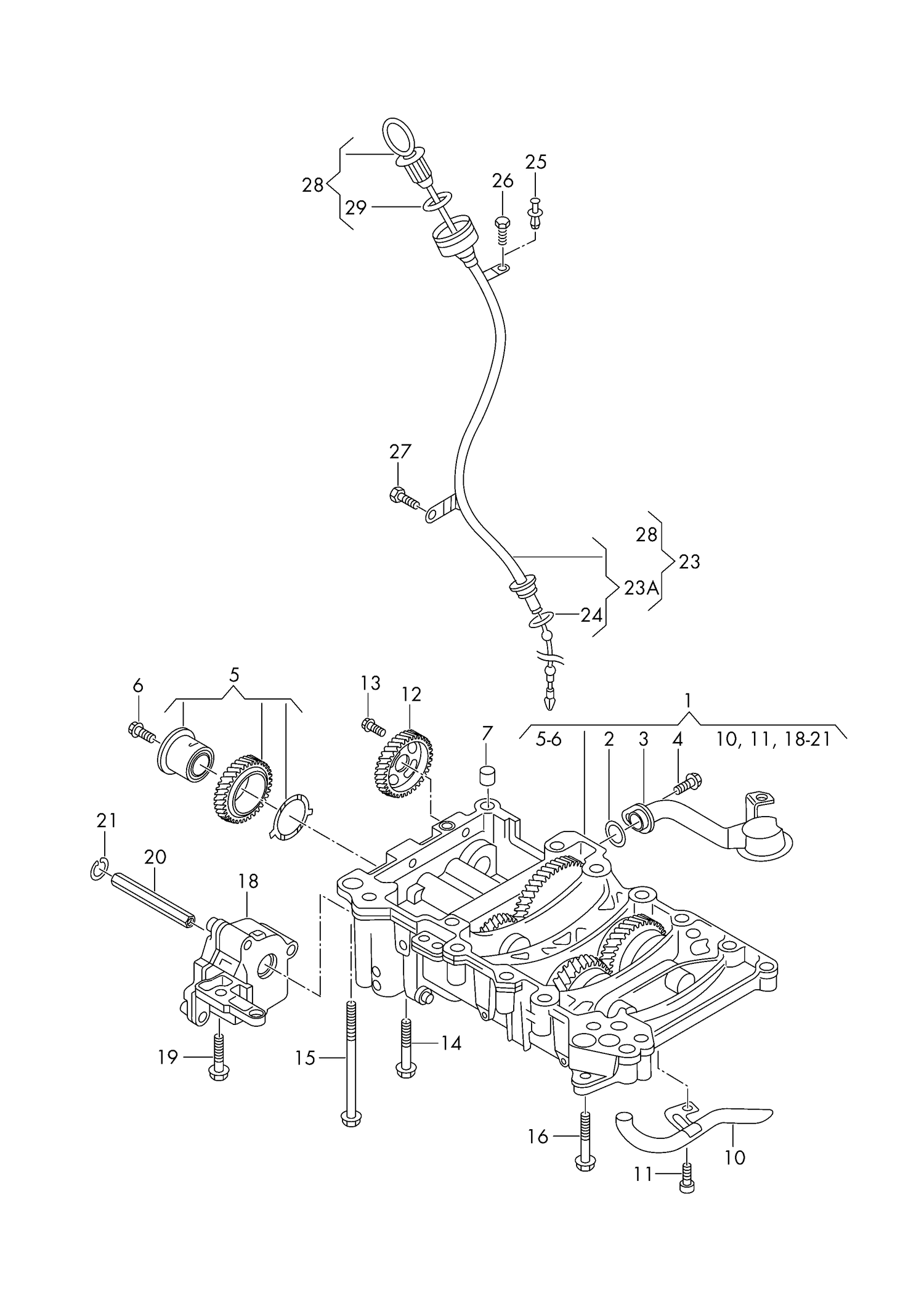 115-037 Audi A4 8E 2006> oil pump oil dipstick balancer shaft (for modified vehicles) 	4-cylinder+ diesel eng.+ BLB,BNA