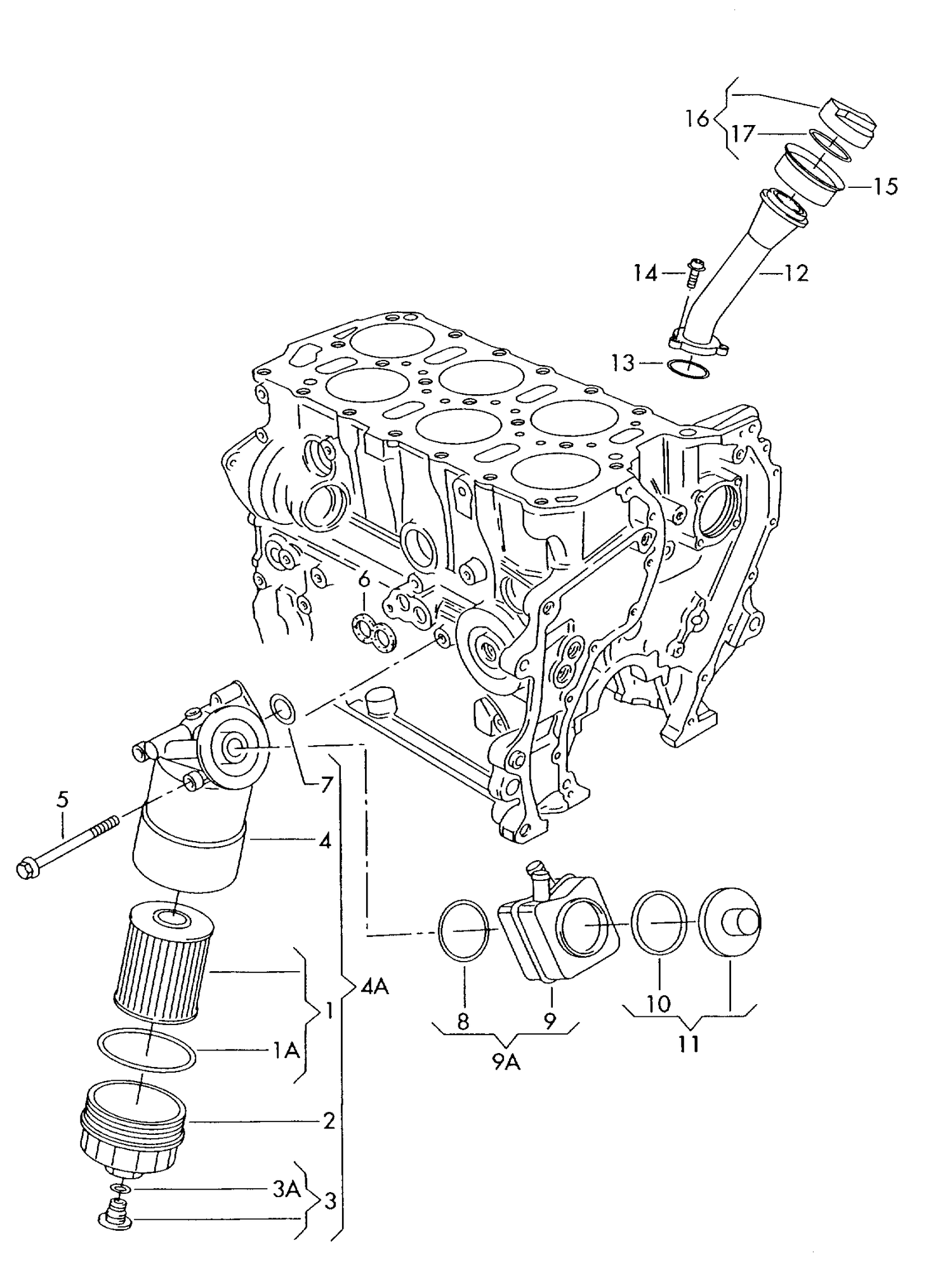 115-055 Touareg 7L oil filter oil cooler 3.2/3.6 6-cylinder+ BMV,BMX,BRJ, BHK