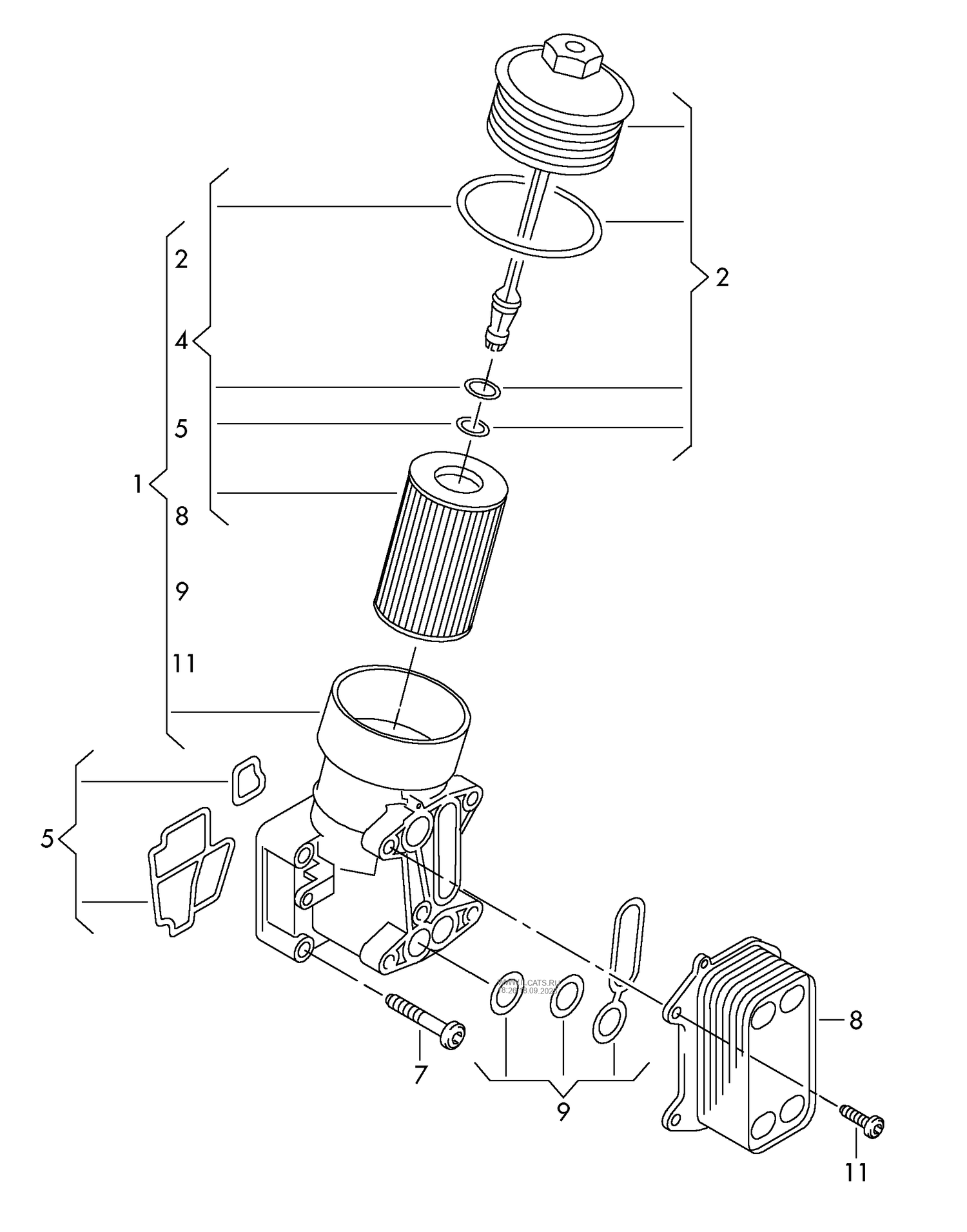 115-065 Tiguan oil filter oil filter bracket diesel eng.+ CFFD,CFFA, CLJA,CFFB, CFGB 2.0 ltr.